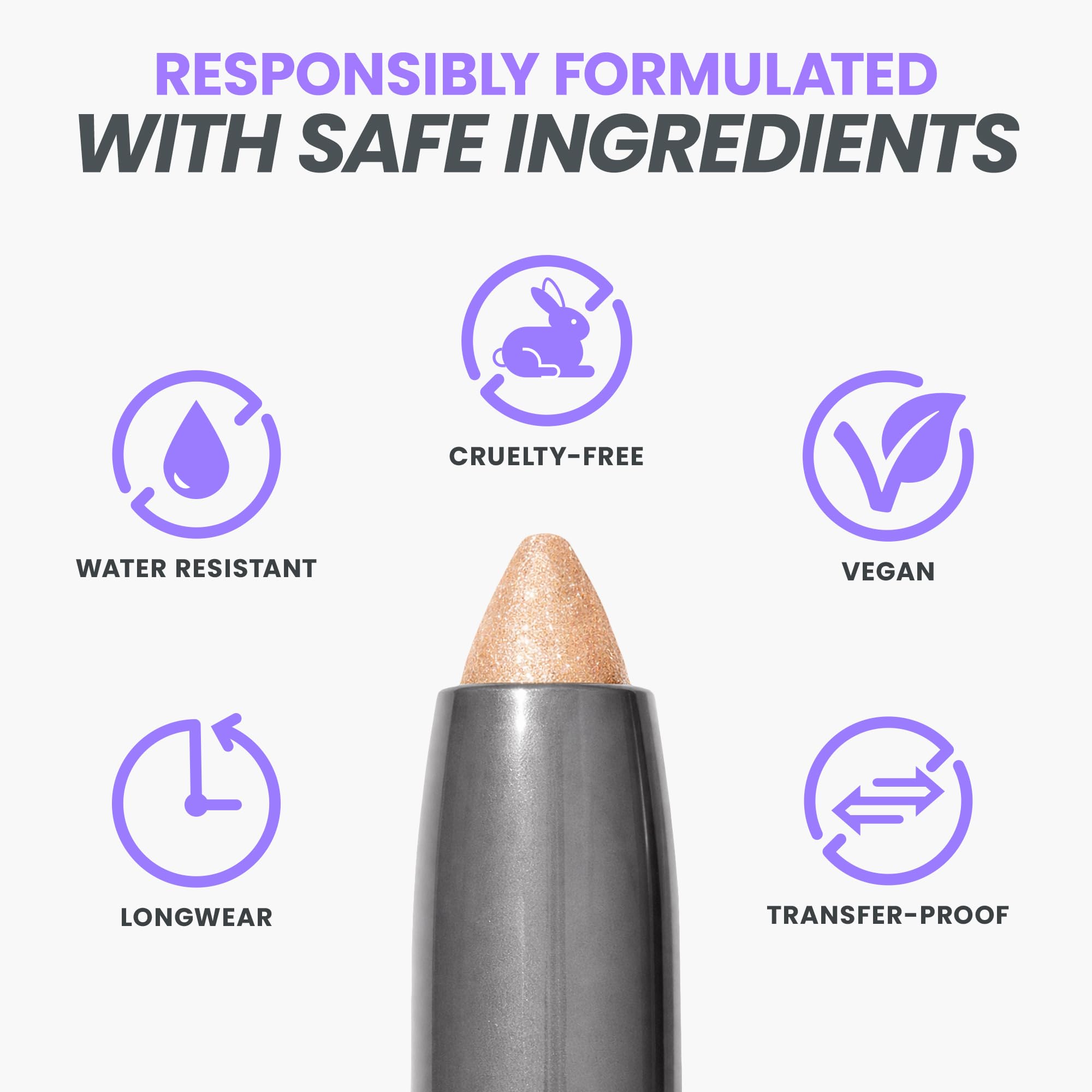 Wonderskin IYKYK Eyeshadow Stick - Longwear Eye Shadow Sticks, Budge-Proof and Waterproof Shimmer Eyeshadow Stick with Built-in Sharpener (Ash)