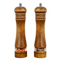 Haomacro Wood Salt and Pepper Grinder Mills Set, Classic Manual Pepper Grinder Salt Grinder Refillable Pepper Mill Sets with Acrylic Visible Window Adjustable Ceramic Grinding Rotor 6.5inch 2 Pack