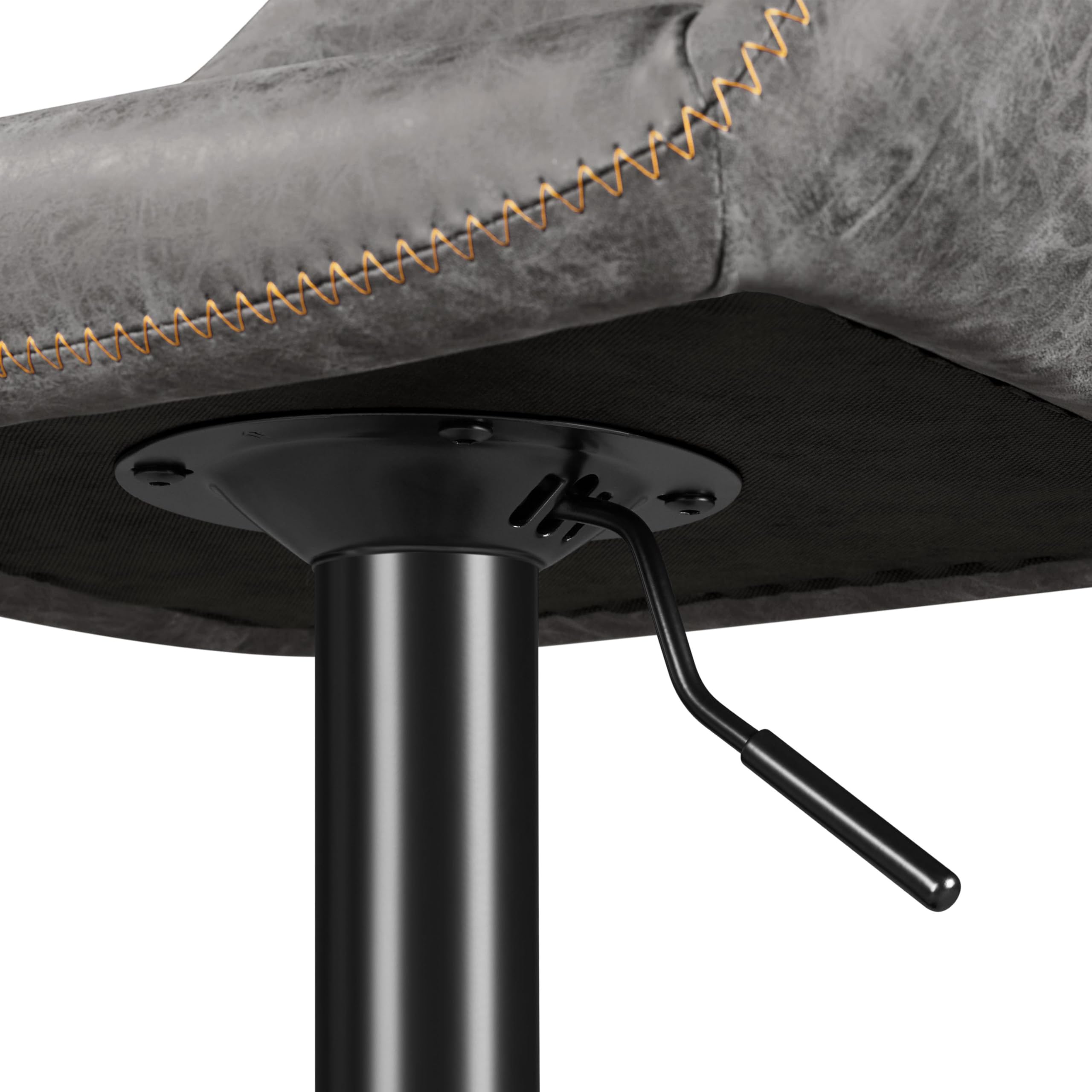 Yaheetech Bar Stools Set of 2, PU Leather Swivel Counter Height Barstools, Adjustable Bar Chairs with Backrest and Footrest, Kitchen Island Stool for Home Kitchen, Black