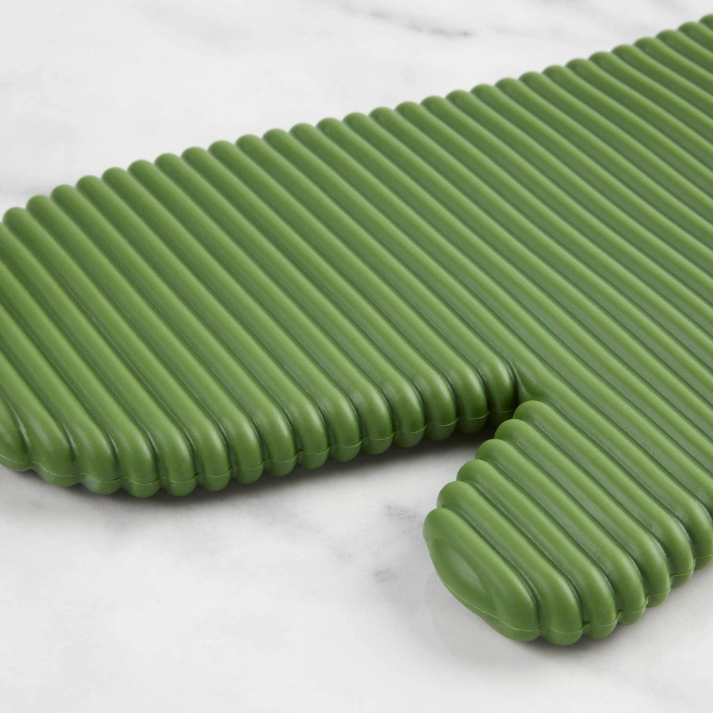 KITCHENAID Ribbed Soft Silicone Oven Mitt 2-Pack Set, 7.5"x13", Aqua Sky