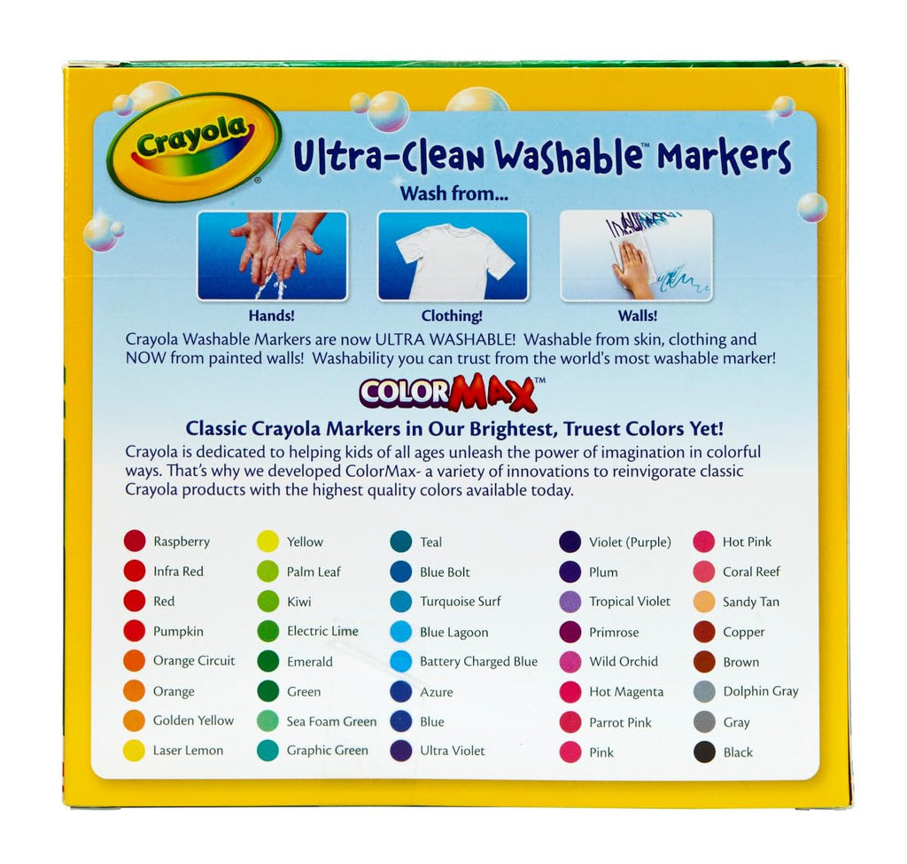 Crayola Ultra Clean Fine Line Washable Markers (40ct), School Supplies, Classroom Teacher Must Haves, Homeschool Essentials, Gifts for Kids, Ages 3, 4, 5