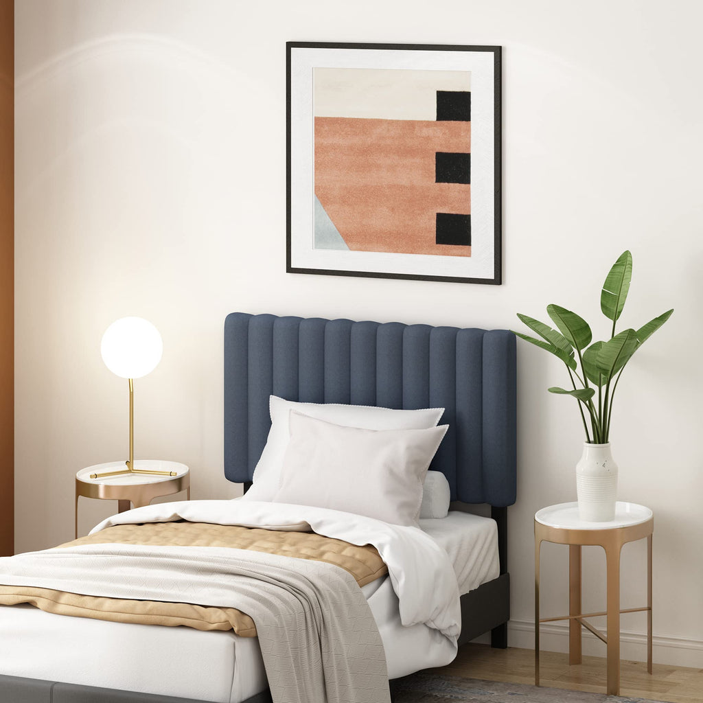 FURINNO Roanne Tufted Headboard, Twin, Black
