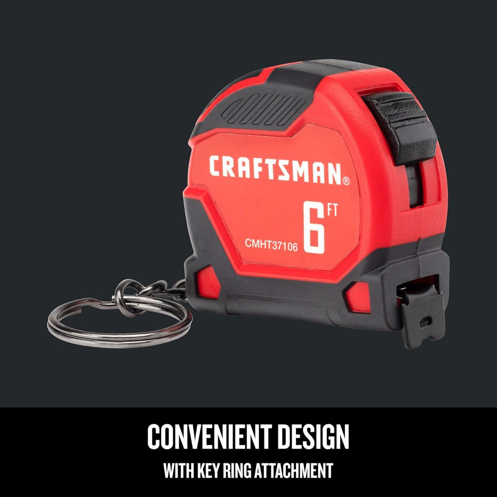 CRAFTSMAN Keychain Tape Measure, 6 FT (CMHT37106G)