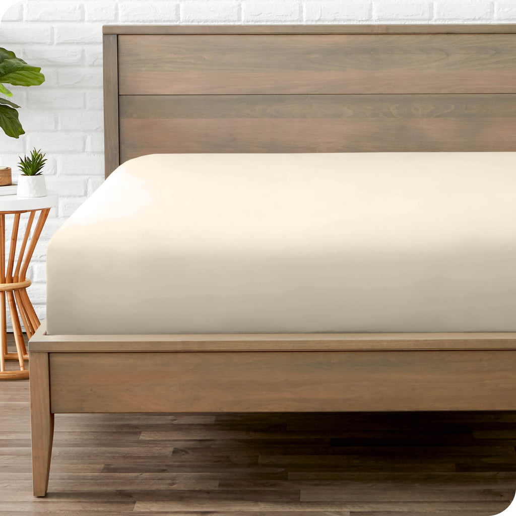 Bare Home Fitted Bottom Sheet Twin Size - Premium 1800 Ultra-Soft - Hotel Luxury - Deep Pocket - Durable and Long Lasting (Twin, White)