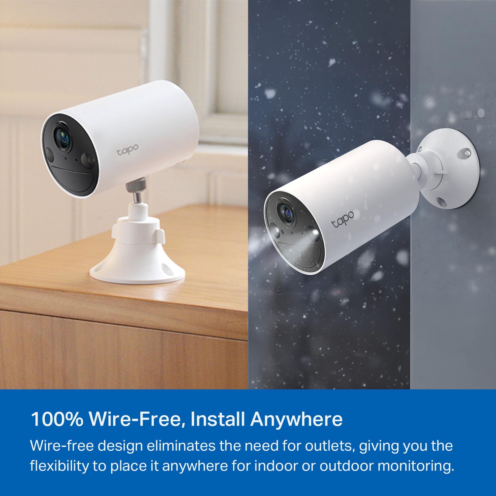 Tapo by TP-Link Wireless Outdoor Security Camera, 1080P, Up to 180 Days Battery Life, Free Person Detection, SD/Cloud Storage, Spotlight Color Night Vision, Alarm, No Hub Needed, Black, C403