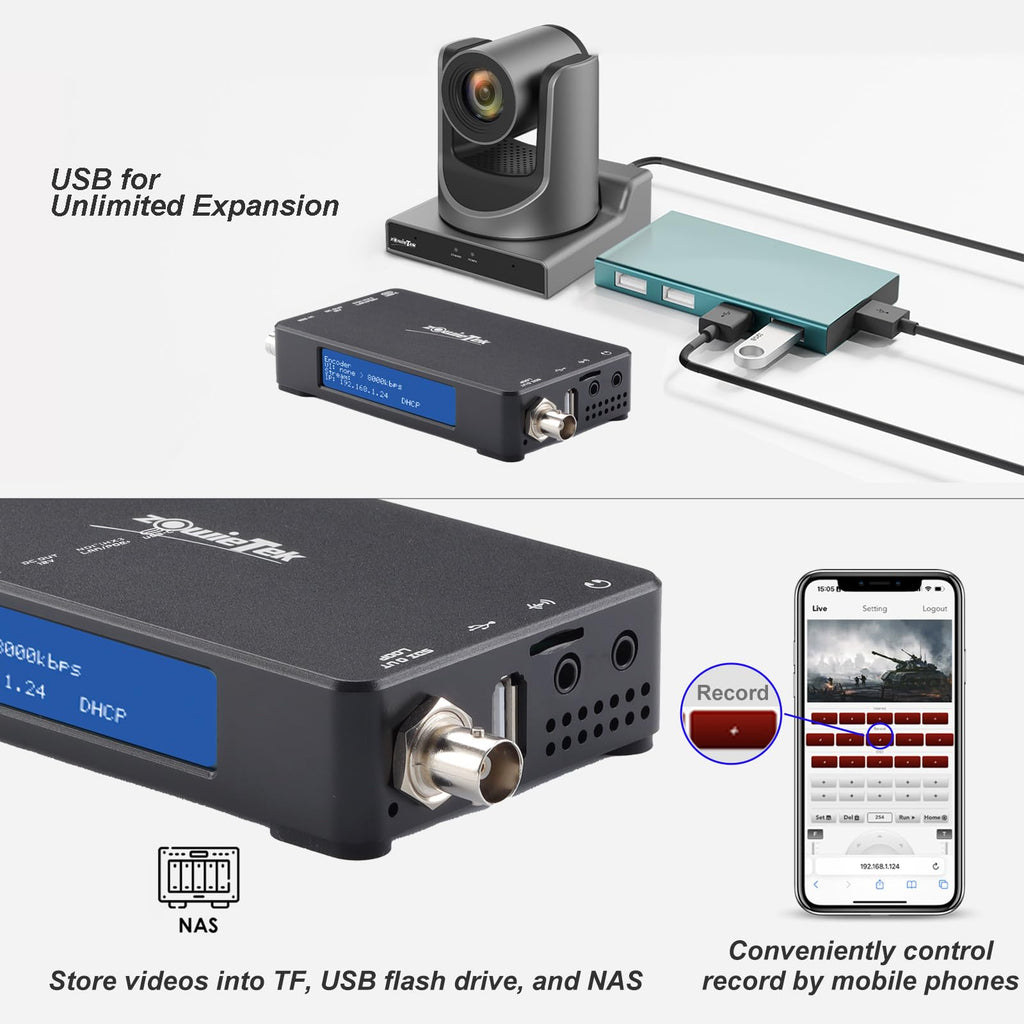 4K HDMI Video Encoder/Decoder, ZowieBox, Native NDI HX3 (Certified) Converter/Player, UVC to HDMI, Pass-Through Video Capture, SRT/RTMP(S)/RTSP, Live Streaming to YouTube