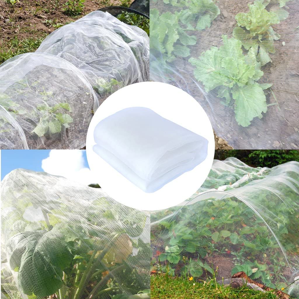 Agfabric Garden Netting 3.9x9.5' Insect Pest Barrier Netting for Garden Protection,Plant Cover Row Cover Mesh Netting for Vegetables Fruit Trees and Plants,White
