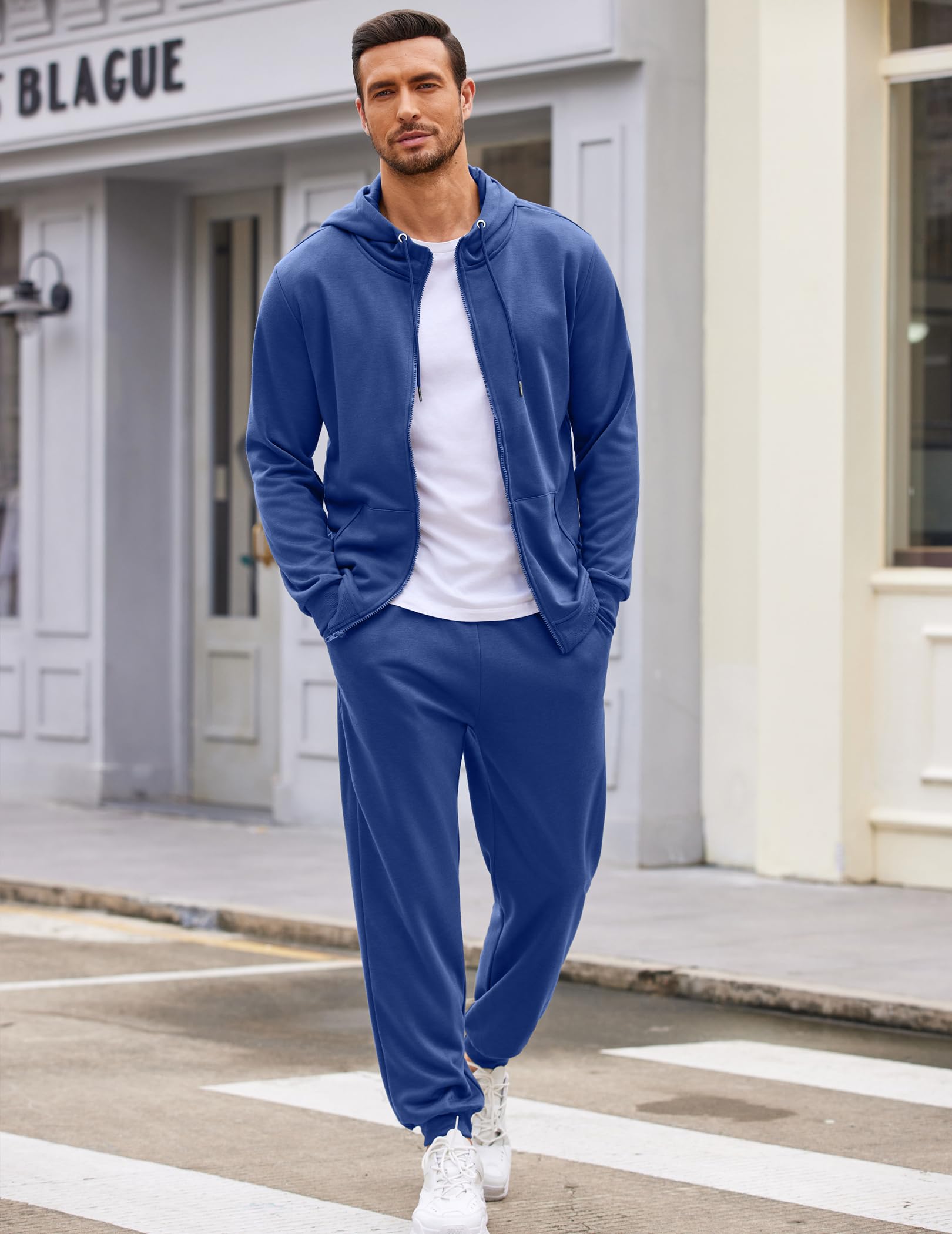 COOFANDY Sweatsuits for Men 2 Piece tracksuit Sets Full Zip Hoodie Sweatpants for Men Casual Sports Jogging Suits S-4XL