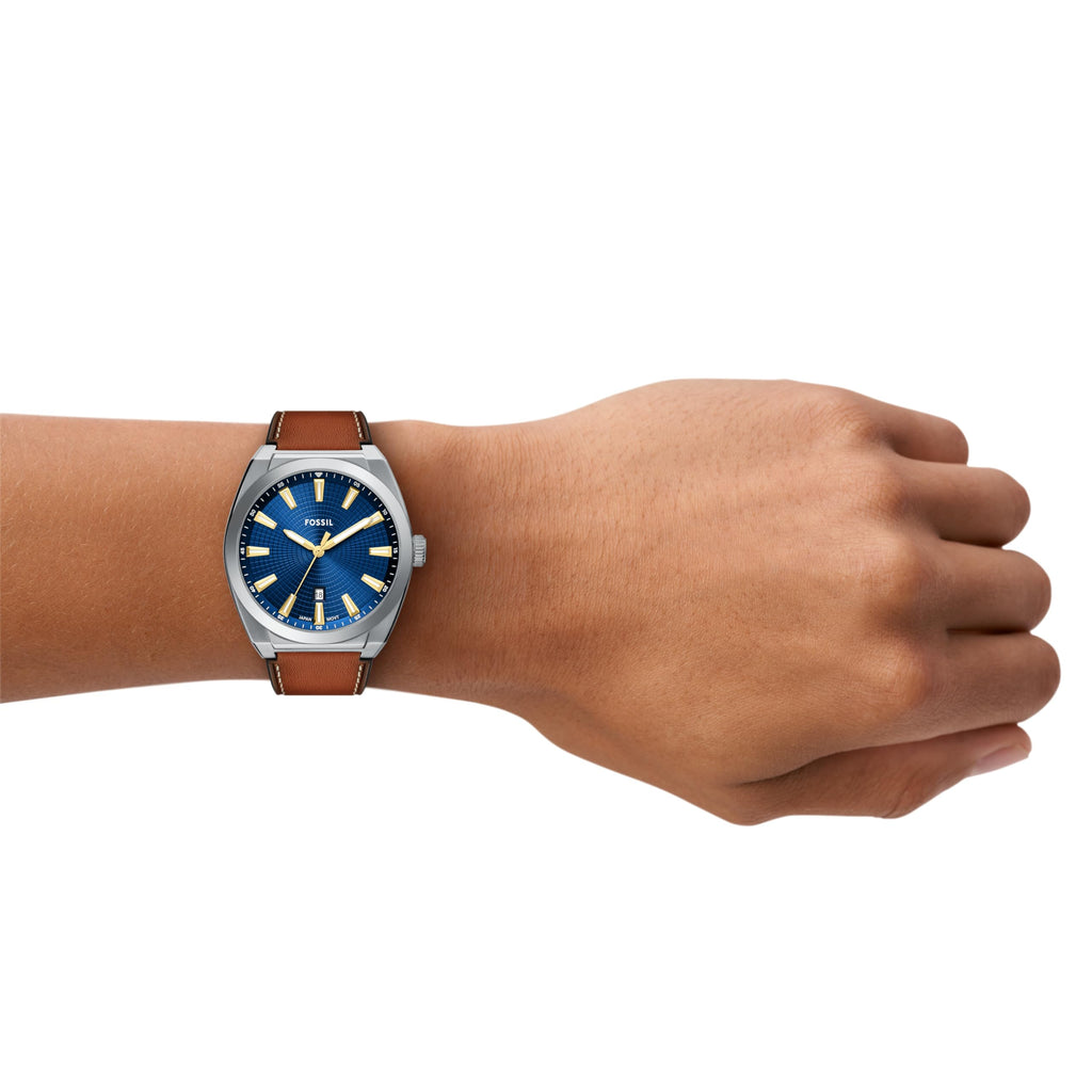 Fossil Men's Everett Quartz Stainless Steel Watch, Three-Hand Watch for Men