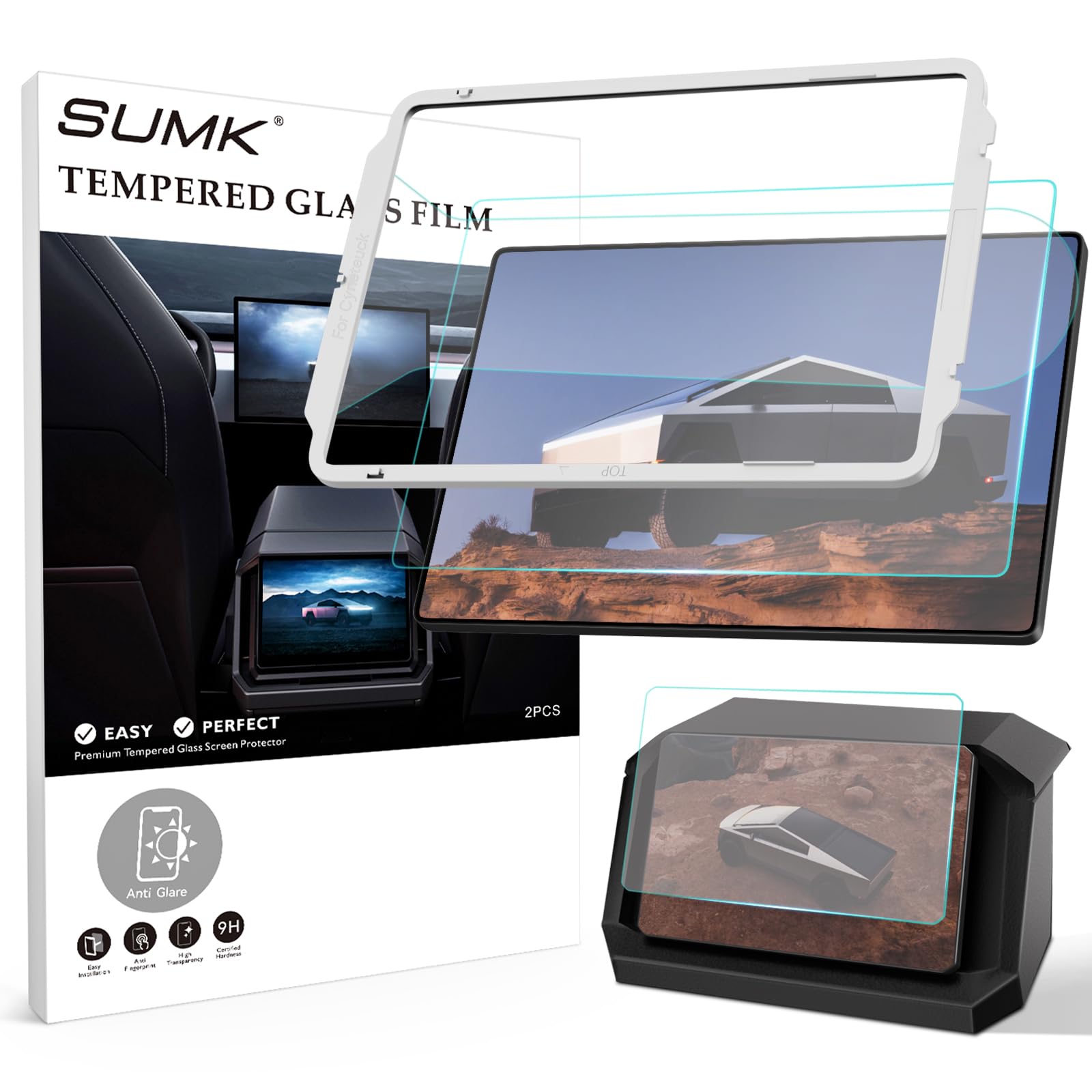 8" Rear Screen Protector for Tesla Model Y Juniper/Model 3 Highland, [HD & No-edge Gaps & 9H] Tempered Glass Screen Protector with Alignment Frame for Tesla Model 3/Y Accessories, Glossy