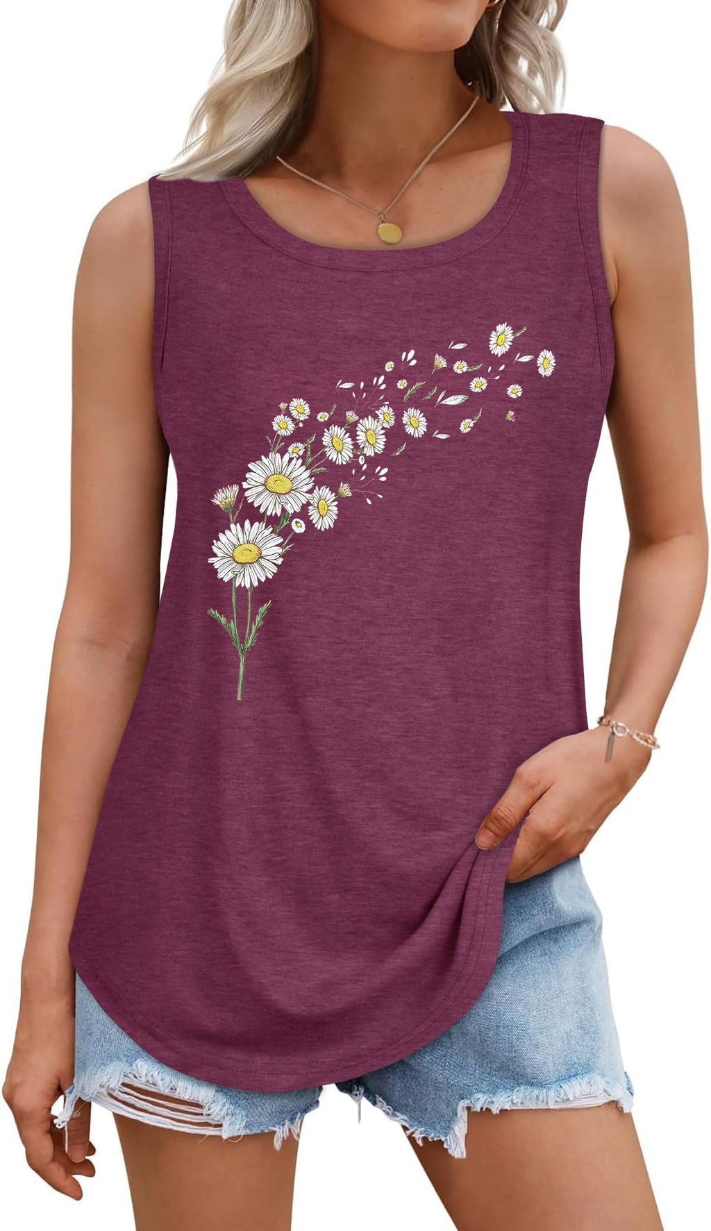 rosemia Tank Tops for Women Summer Sleeveless Casual Loose Fit Tunic Tops 2026