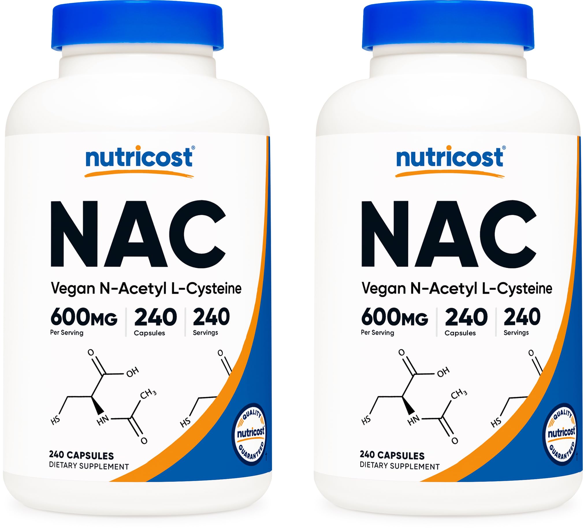 Nutricost N-Acetyl L-Cysteine (NAC) 600mg, 30 Vegan Capsules - GMO Free, Gluten Free, Vegetarian Caps