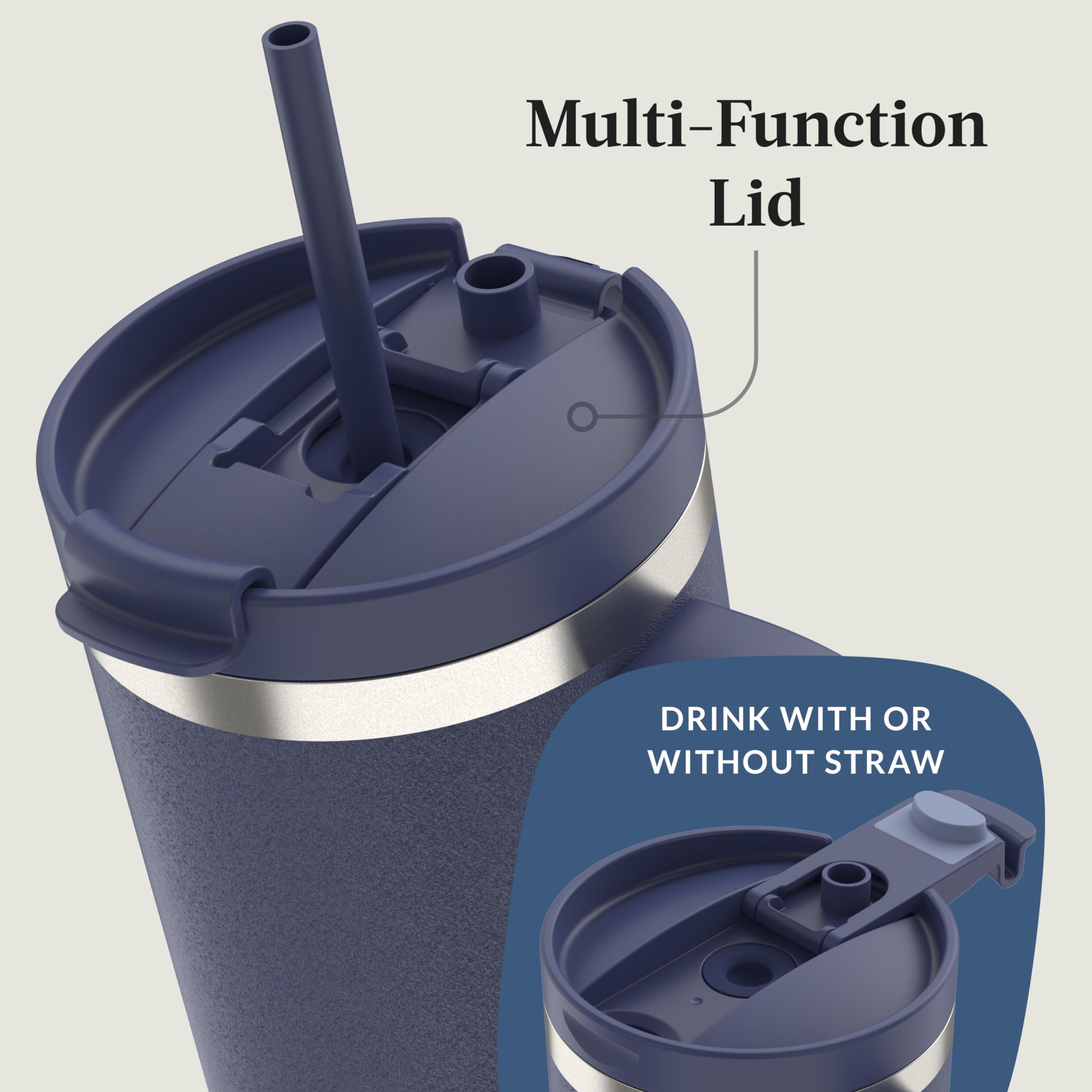 Contigo Streeterville 30oz Tumbler, Stainless Steel Vacuum Insulated, Leak-Proof, Cold for 29 Hours, Fits in cupholders, Licorice