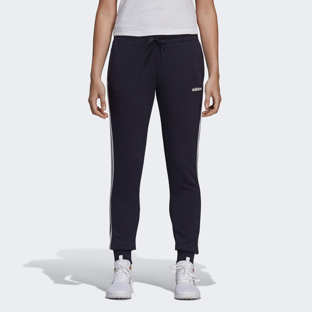 adidas Womens 3-Stripes Drawstring Sweatpants Training Casual - Black