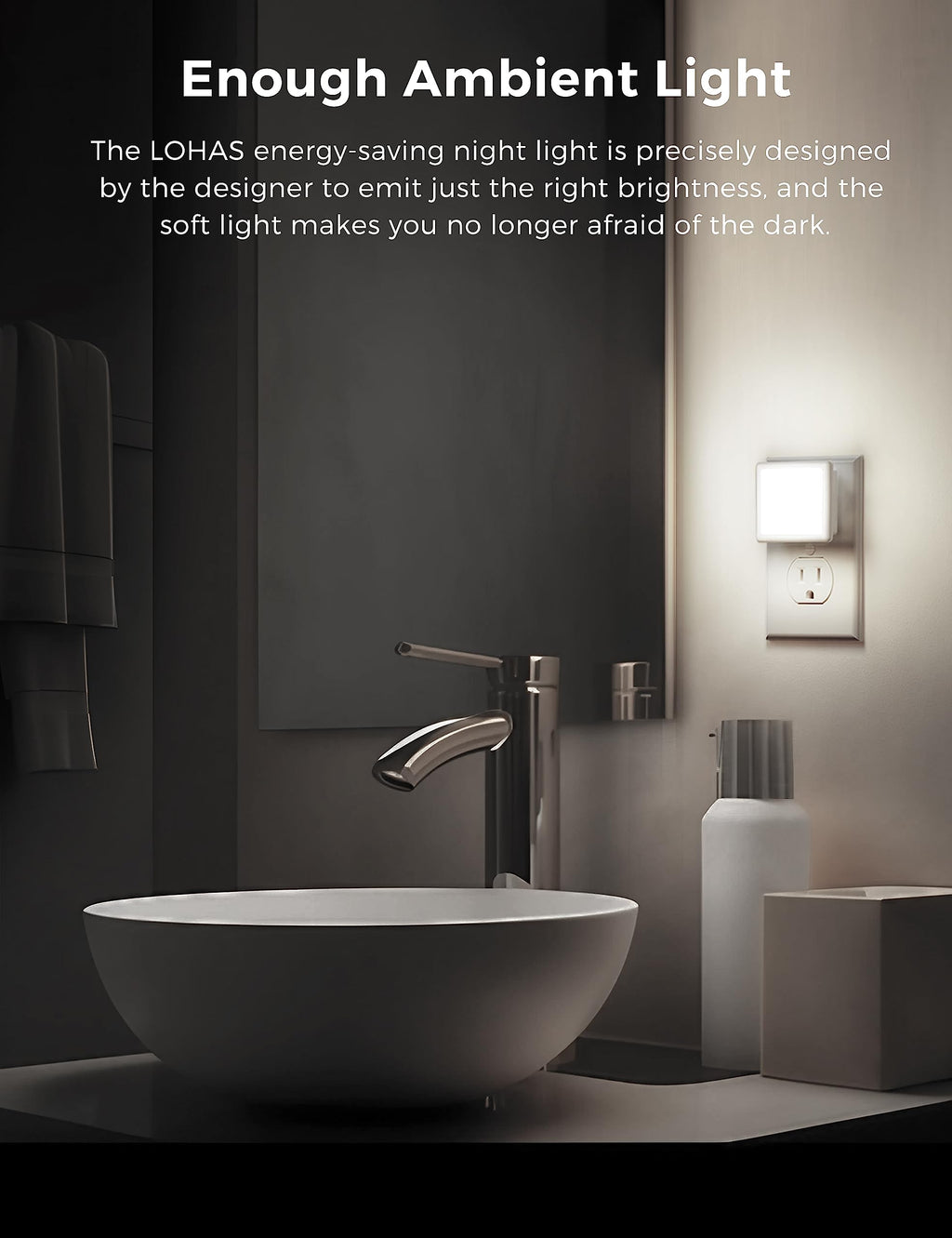 L LOHAS LED Night Light,Night Lights Plug into Wall, [6-Pack] Plug in Night Light, Dusk-to-Dawn Sensor, 3000K Soft White 0.3W Bright Nightlight Auto-On/Off for Adults Kids Bedroom Bathroom Hallway