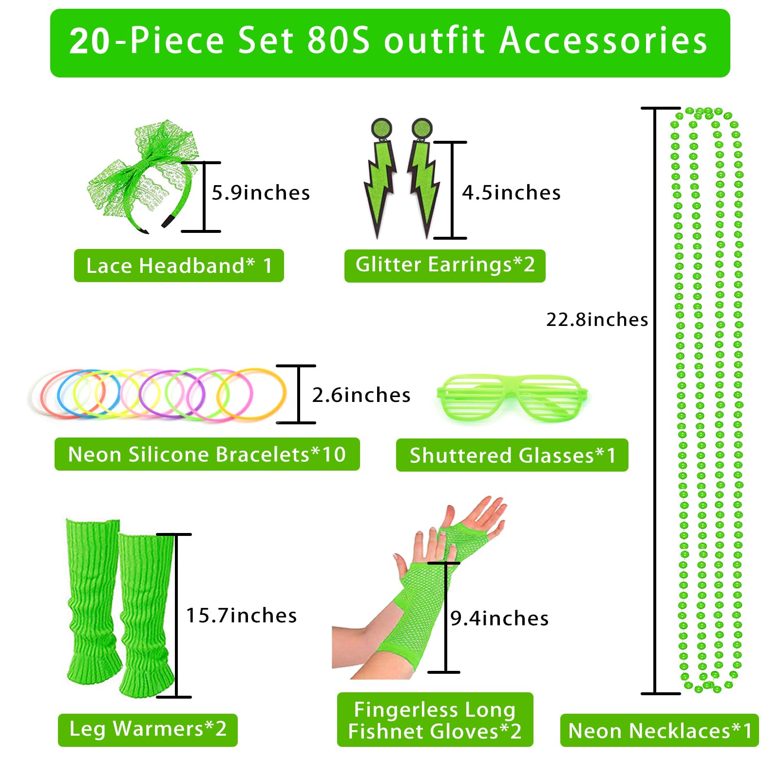 Upgraded 80s Outfit Costume for Women,80s Party Costume Accessory Sets with T-Shirt Tutu Skirt Waist Pack etc
