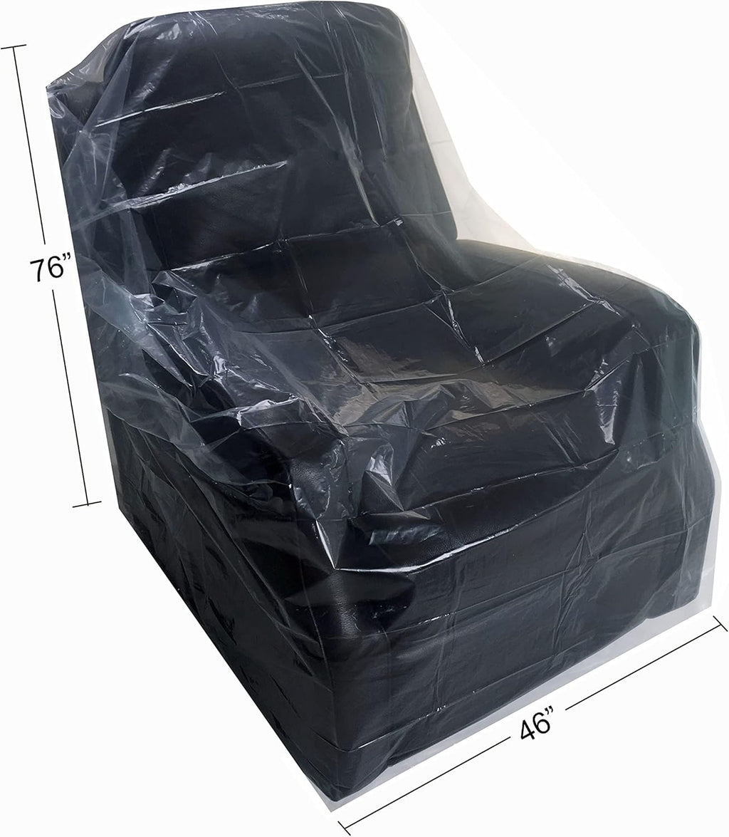 Uboxes (72x46) Chair Covers 2 MIL Heavy Duty Polyethylene to Protect Items from Dust Dirt and Spills, Clear, Set of 2