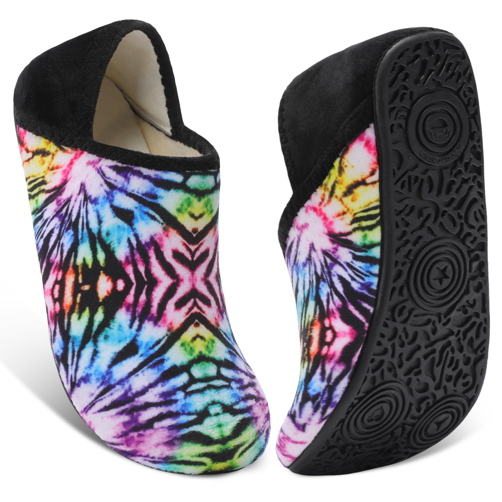 XIHALOOK House Slippers for Women Men Cozy Sock Shoes with Soft Rubber Sole Slip On for Indoor/Outdoor