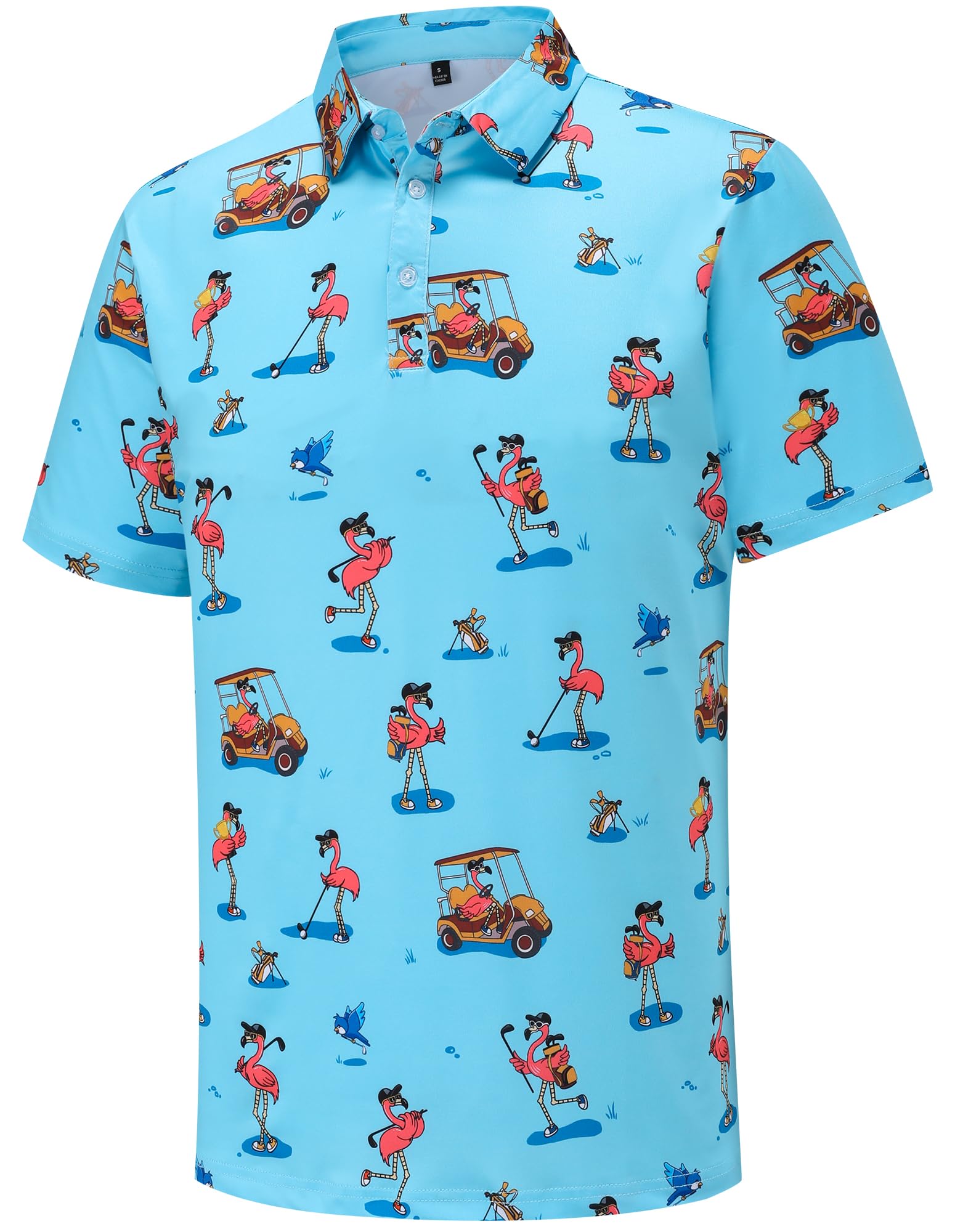 Men's Golf Polo Shirts Funny Golf Shirts for Men Performance Moisture Wicking Quick Dry Athletic Short Sleeve Shirts