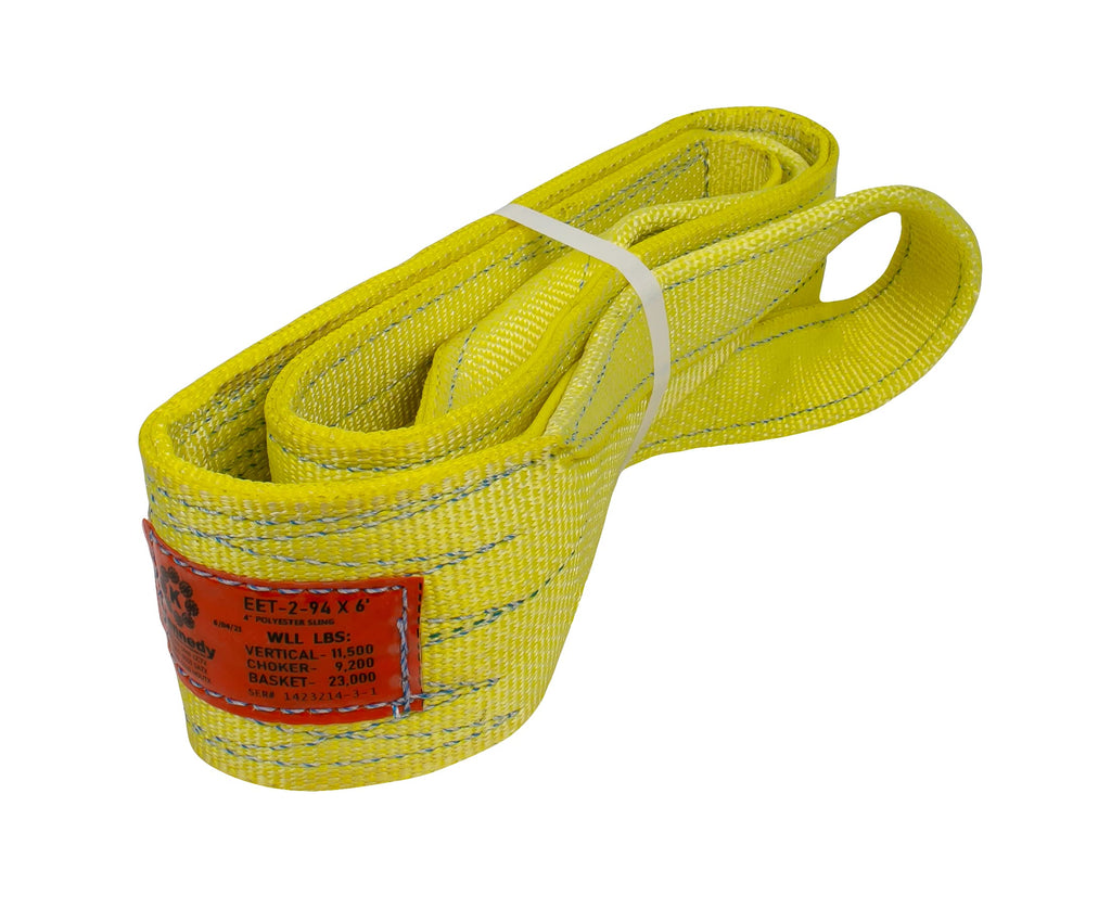 Kennedy Wire Rope & Sling Company 1" x 2' 2-Ply Twist Eye Polyester Lifting Sling (Various Sizes in Listing) Made in The USA