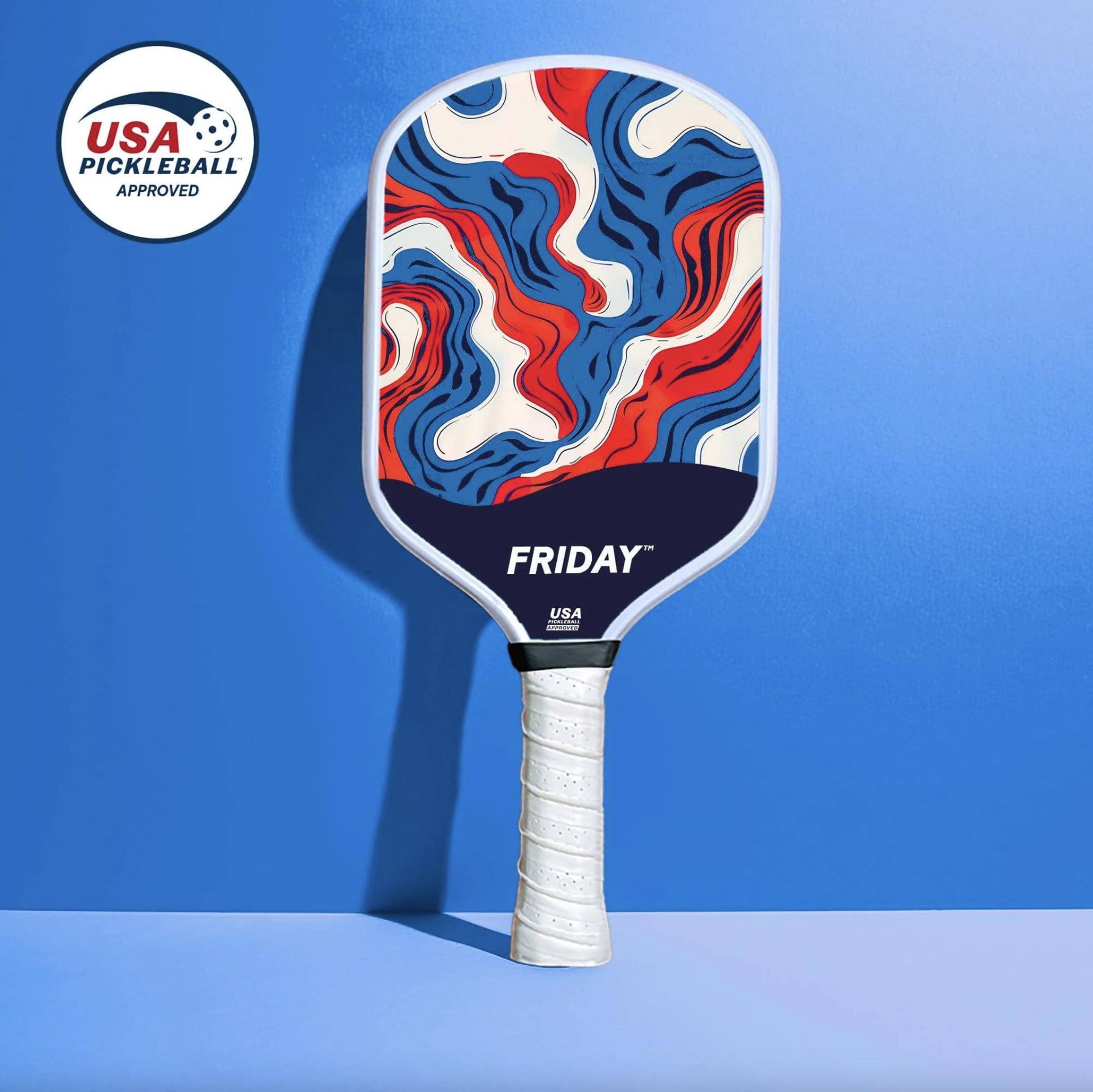 Friday Pickleball Paddle, USA Pickleball Approved, Durable Carbon Fiber, Thermoformed Unibody Design, Honeycomb Core, Gritty Surface for Spin | USA Pickleball Approved