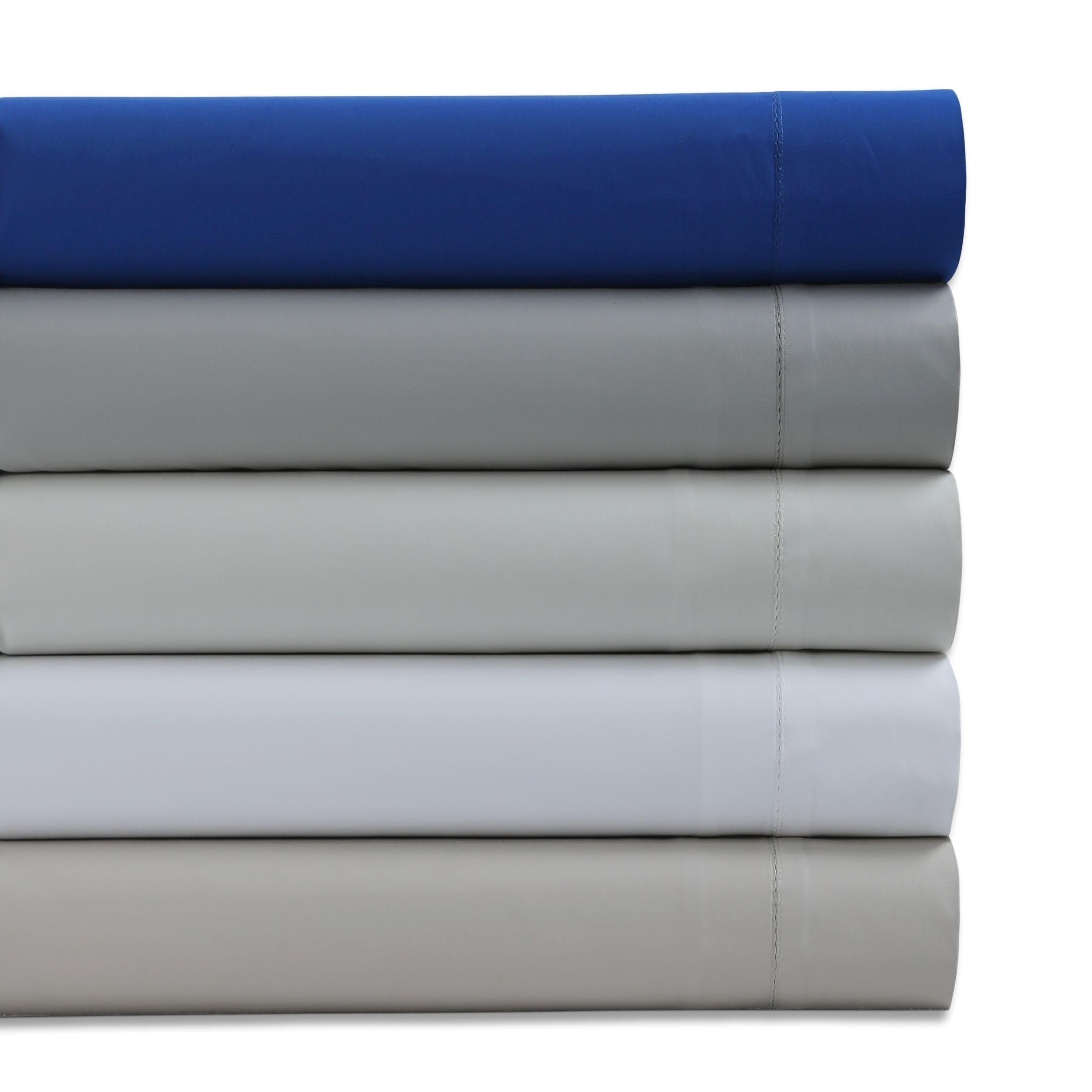 Tribeca Living 1000 Thread Count Egyptian Cotton Sheets King Size - Silky Smooth Sateen Weave for Luxurious Sleep - 22 Inch Deep Pocket 4-Piece Set in Classic Blue