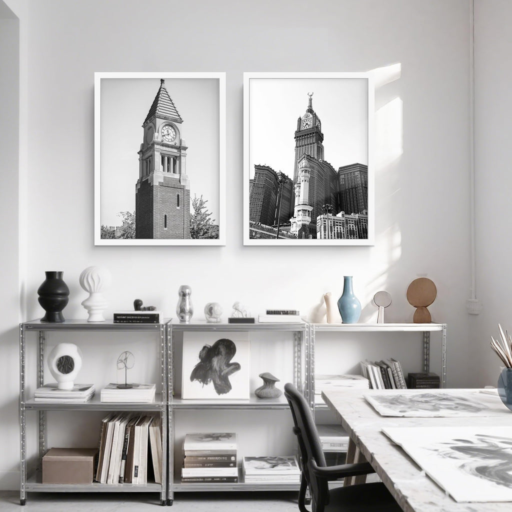 16x24 Black Frame 2 Pack, Engineered Wood for 24 x 16 in Poster | Horizontal or Vertical Wall Mounting, 24x16 Poster Frames for Gallery, Office, and Home Decor