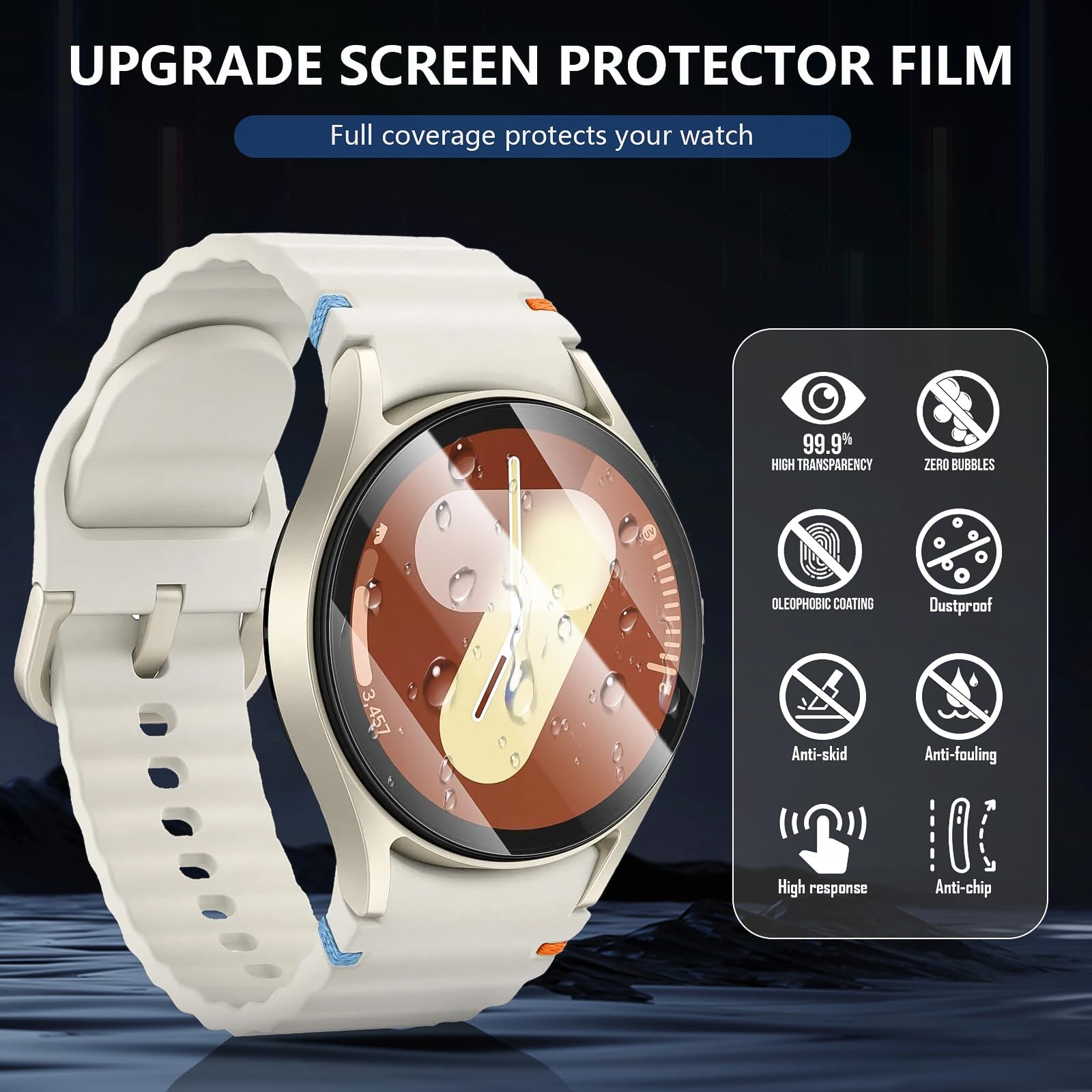 Suoman 4-Pack for Samsung Galaxy Watch 4 Classic 46mm Tempered Glass Screen Protector for Galaxy Watch 4 Classic 46mm Smartwatch [2.5D 9H Hardness] [Anti-Scratch]