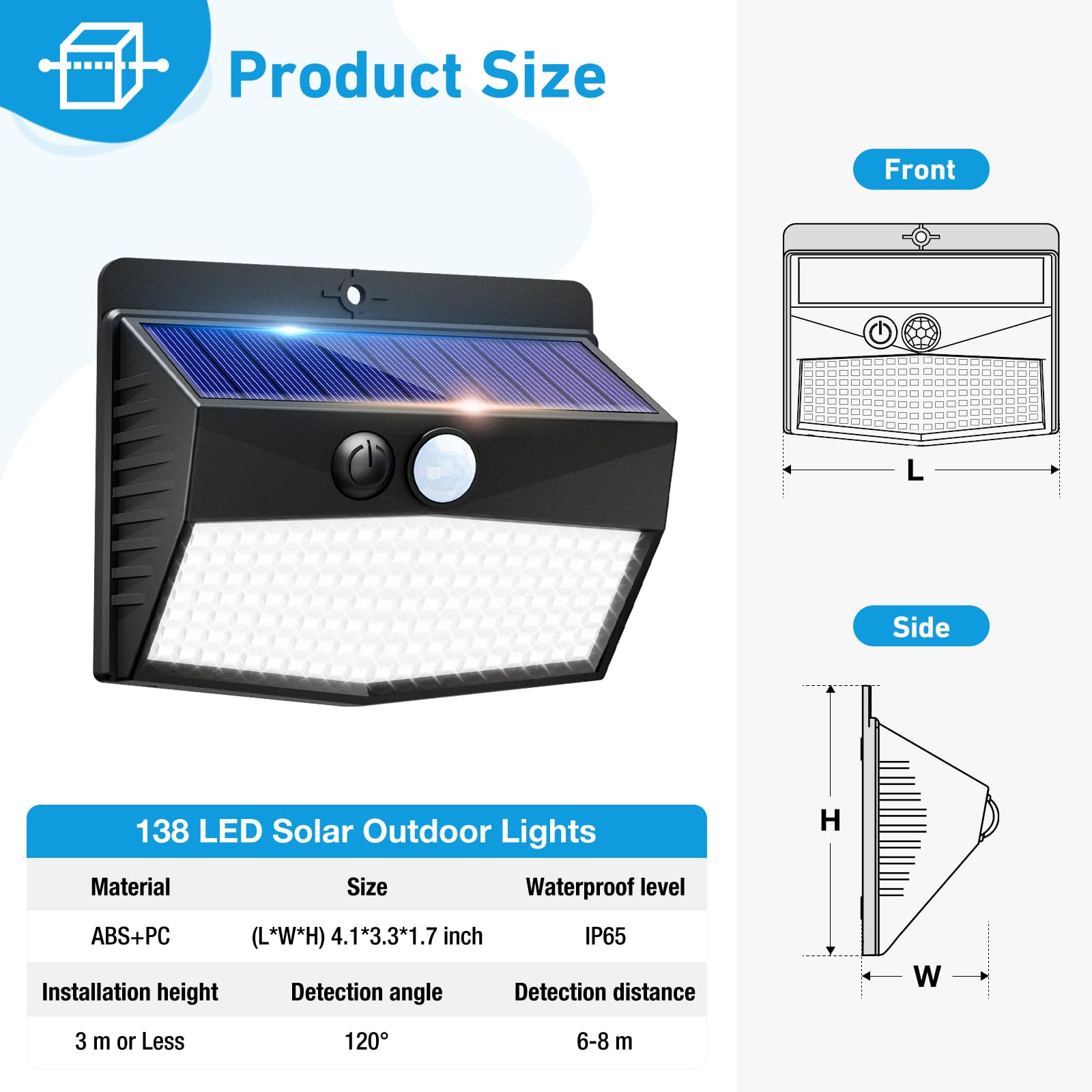 Peasur 1 Pack Solar Motion Lights Outdoor, Solar Security Light with 3 Modes, IP65 Waterproof Flood Lights Outside for Camping Garden Patio Garage Backyard, Brown Warm