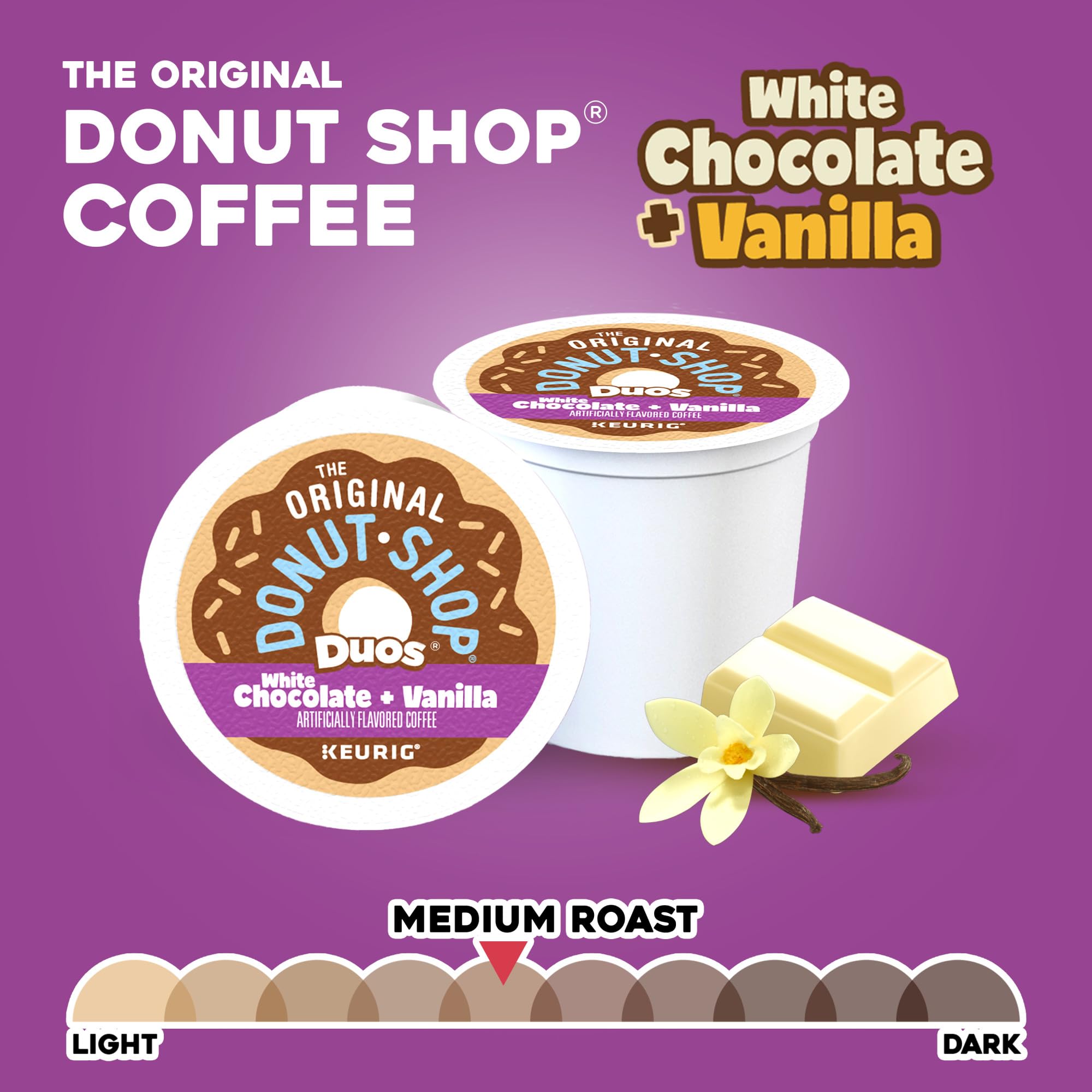The Original Donut Shop Duos Coconut + Mocha Coffee, Keurig Single Serve K-Cup Pods, Medium Roast Coffee, 60 Count, (6 Packs of 10)