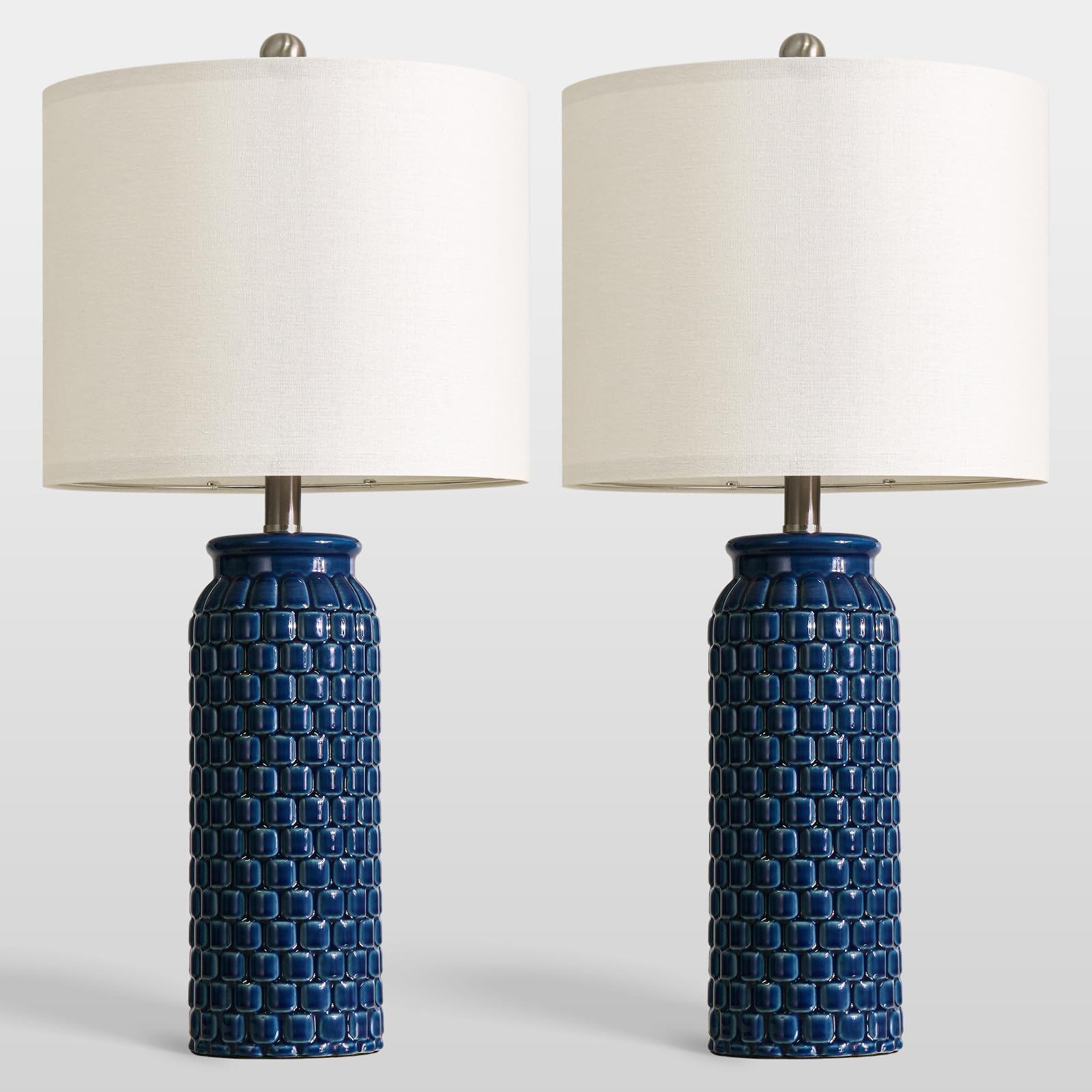 USumkky 20.5" Gold Modern Ceramic Bedside Lamp Set of 2 for Bedroom Decor Farmhouse Table Lamp for Living Room Office Dorm