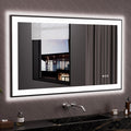 LOAAO 20"X28" LED Bathroom Mirror Black Framed | Anti-Fog, Dimmable, Memory Function, Tempered Glass, Lighted Vanity Mirror for Wall