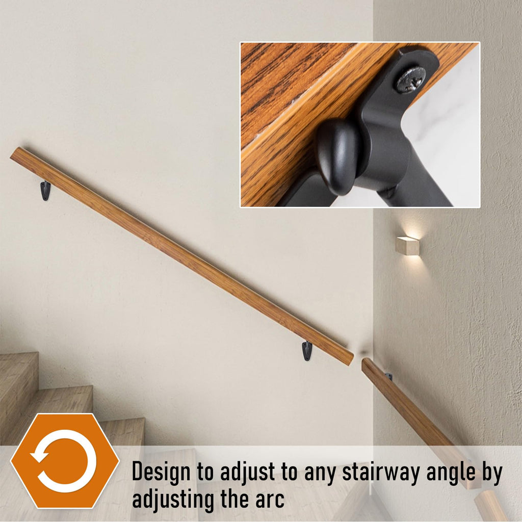 HOME MASTER HARDWARE Heavy Duty Handrail Stair Brackets Brass Staircase Hand Rail Bracket, Gold Finish, 1Pcs