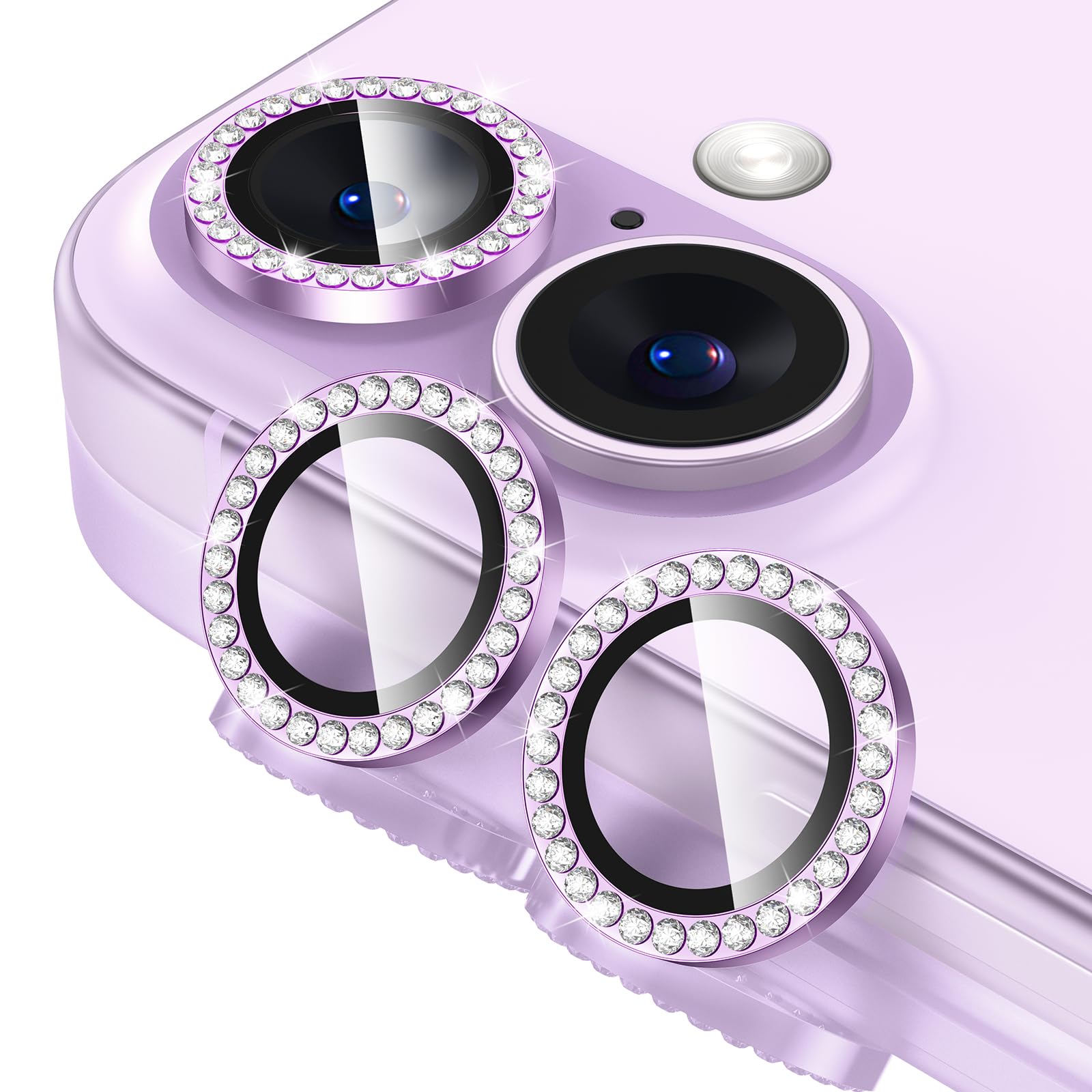 Tensea for iPhone 13 mini/iPhone 13 Camera Lens Protector, 9H Tempered Glass Camera Cover Screen Protector Metal Individual Ring for iPhone 13mini 5.4 inch /13 6.1 inch
