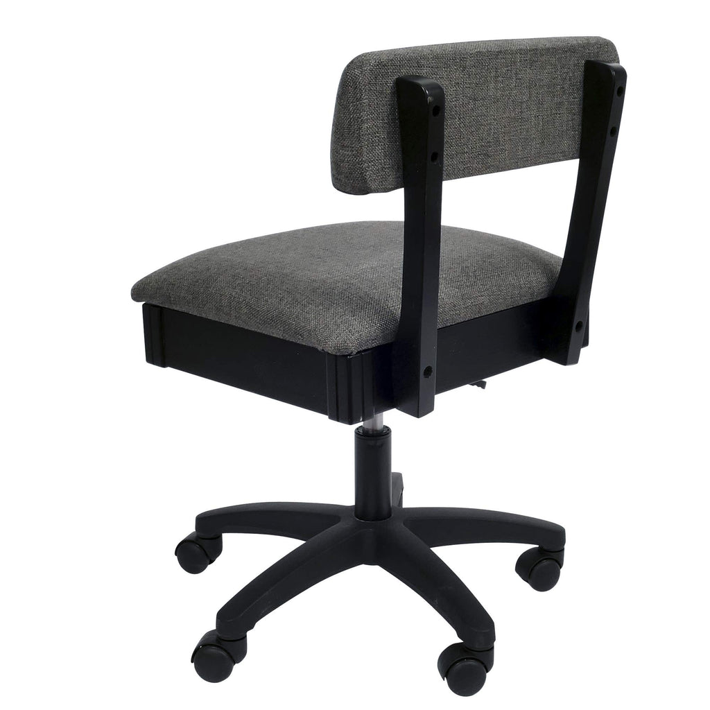 Arrow Sewing H8123 Adjustable Height Hydraulic Sewing and Craft Chair with Under Seat Storage and Solid Fabric, Lady Gray Fabric