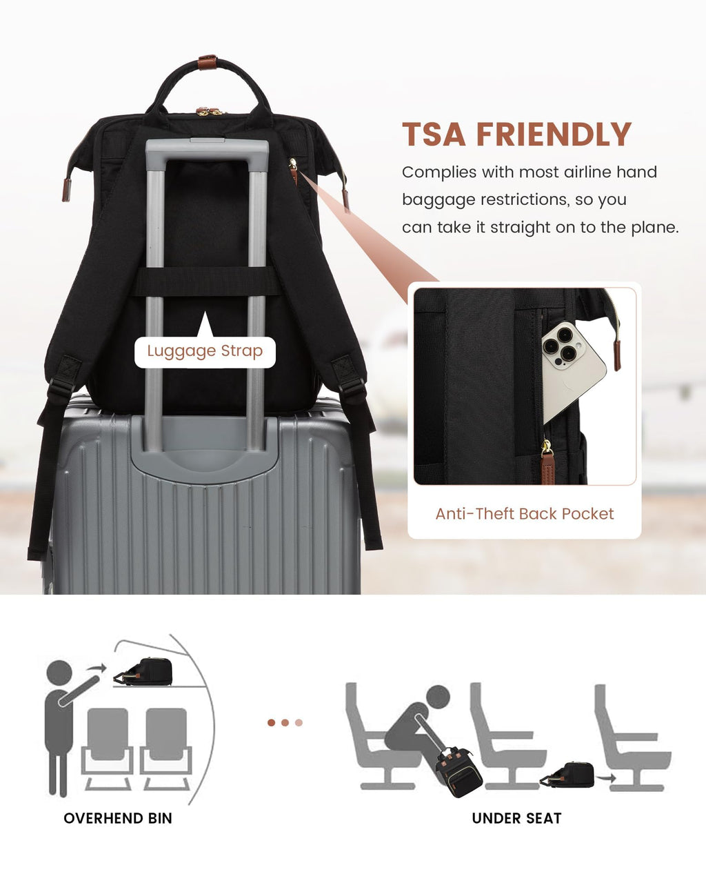 LOVEVOOK Laptop Backpack for Women, 15.6 inch Waterproof Nurse Bag Teacher Work Backpack Purse for Women, Travel Computer Backpack for College Office Business Ladies
