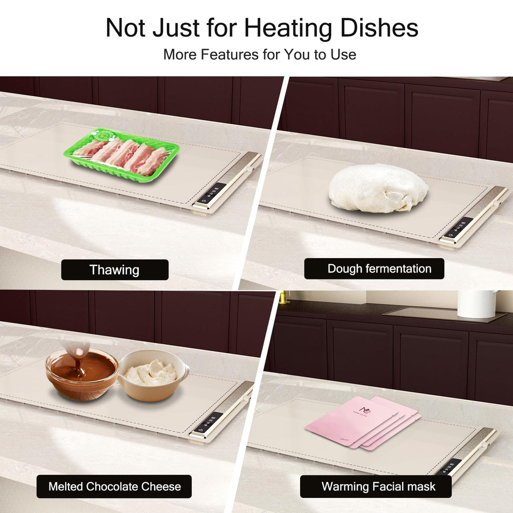 Upgrade Warming Mat for Food with Adjustable Temperature-Portable Electric Warming Tray,Roll Up Silicone Food Warmer for Parties with 3 Temperature Settings,Versatile Food Warmers for Parties Buffet