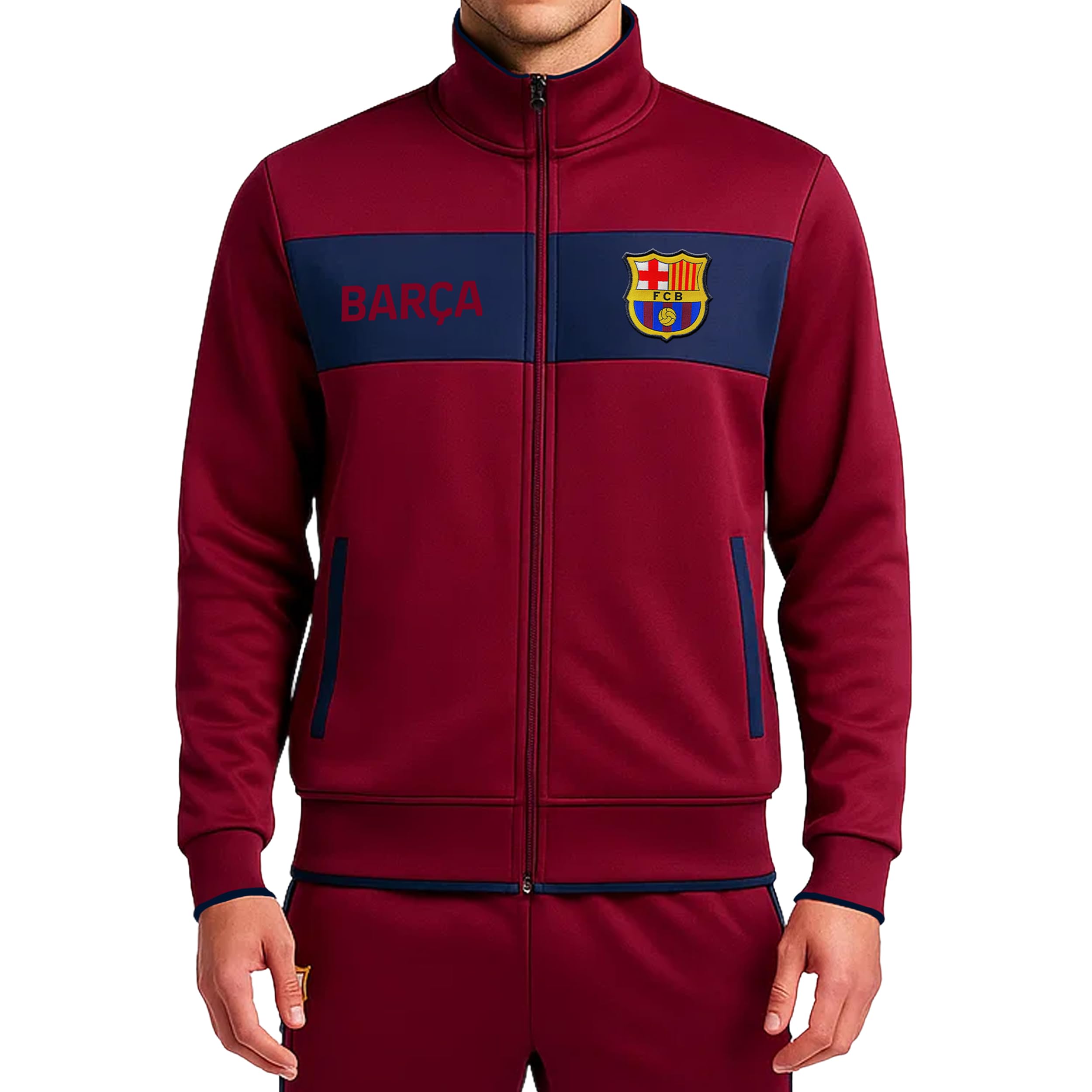 Icon Sports Officially Licensed FC Barcelona Soccer Track Jacket - Unisex Adult