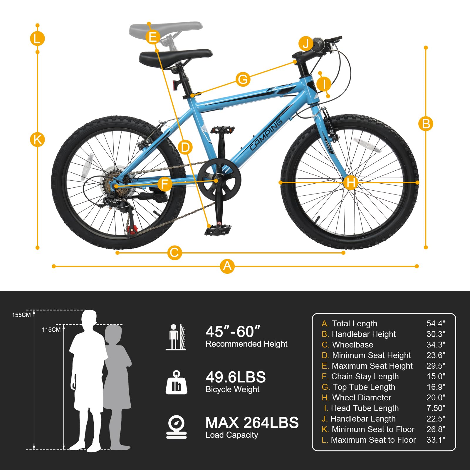 CamPingSurvivals 20/24/26 Inch Mountain Bike for Men/Women,Adult Bicycle | Professional 7or21 Speed Shifting, Dual Disc/V Brakes, Suspension Fork, Comfort Saddle, All-Terrain Tires & Pretty Look