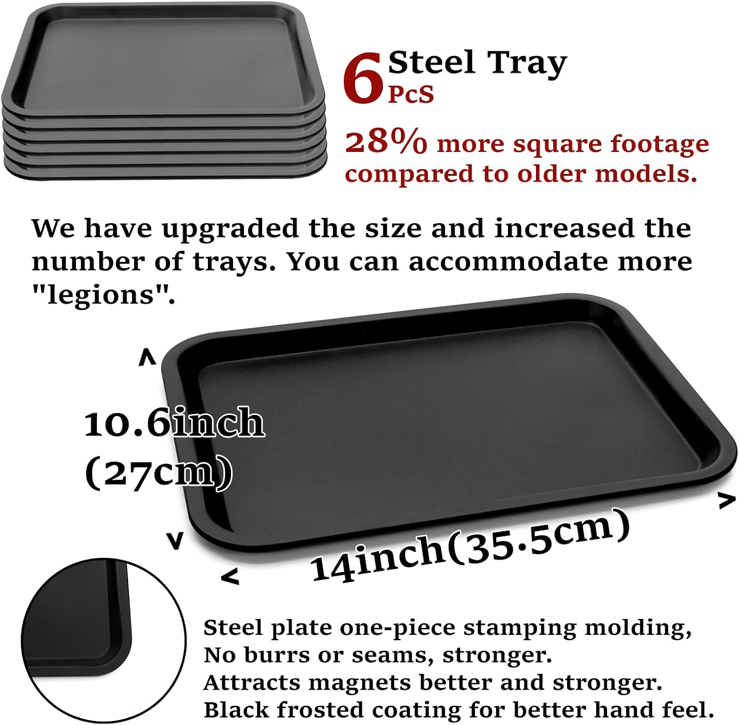 oTTRPGo Large Magnetic Miniature Carrying Case with Wheels for Warhammer | Trolley handle transport box, fits 3000+ pts Warhammer 40k & Age of Sigmar, tabletop RPG DND miniatures storage case