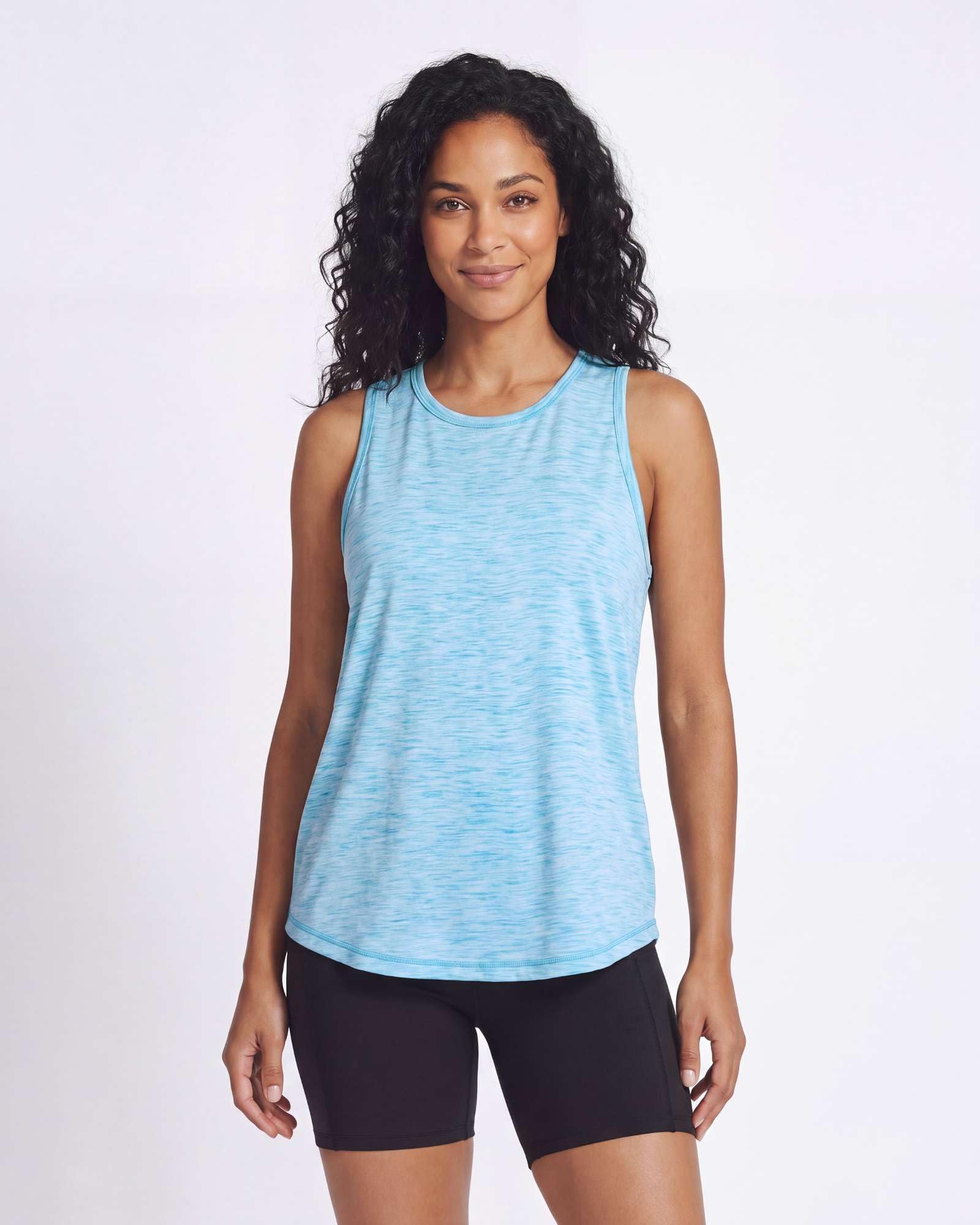 Real Essentials 5 Pack: Women's Racerback Athletic Tank Top Mesh Back Dry-Fit Sleeveless Shirt for Workout Running Gym (Plus)