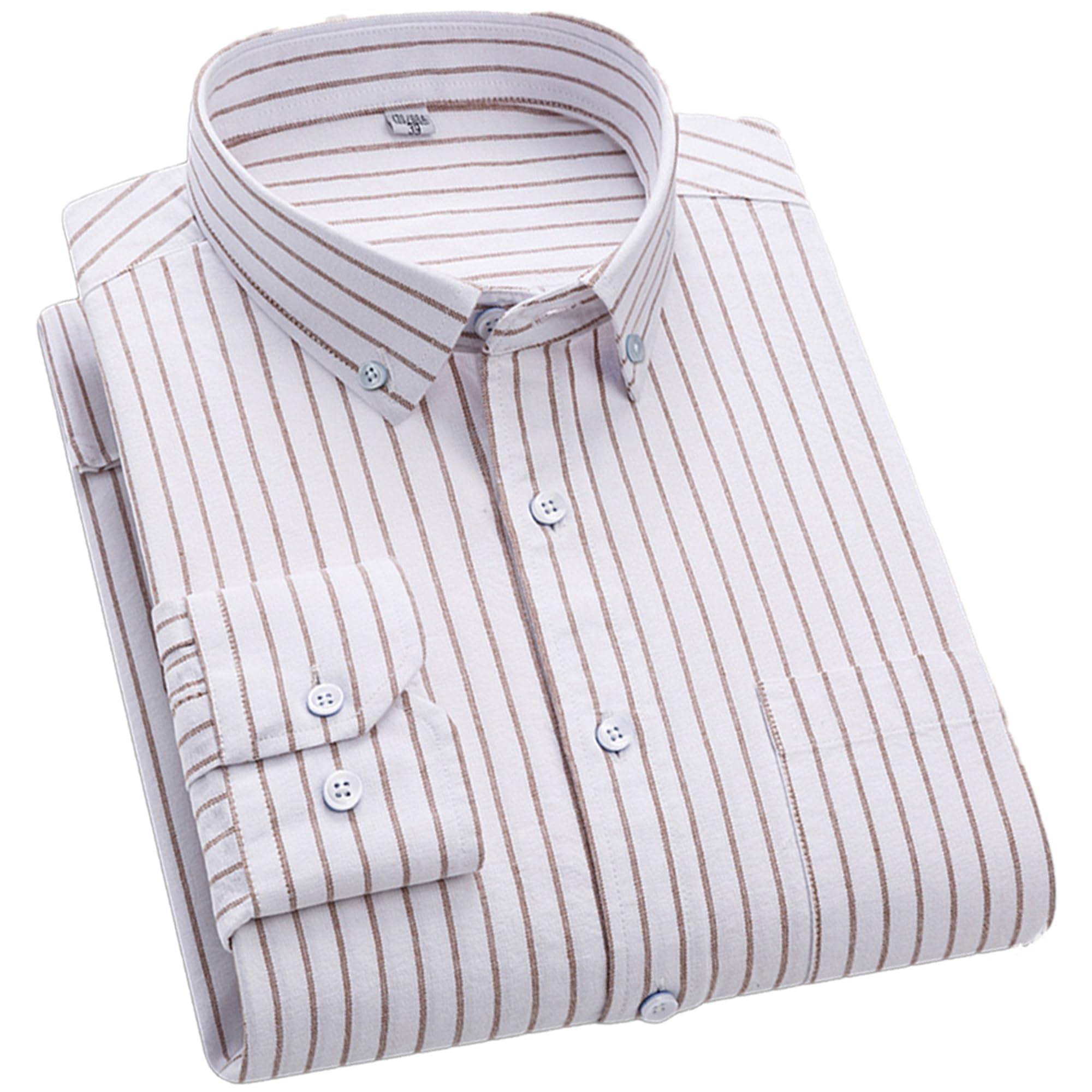 Cromoncent Mens Cotton Oxford Shirt Long Sleeve Button Down Dress Shirts with Pocket