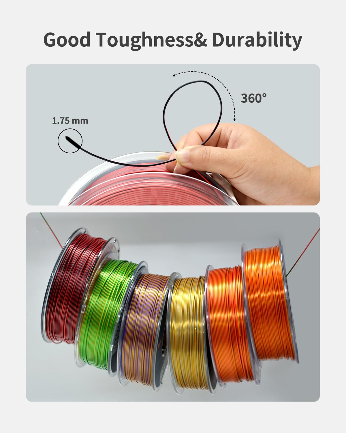 PLA Filament 1.75mm, 3D Printer Filament 1kg Spool (2.2lbs), Neatly Wound, +/- 0.02mm Precision, No Clog/Bubble, Excellent Layer Adhesion, Fits Most FDM Printers, Apple Green