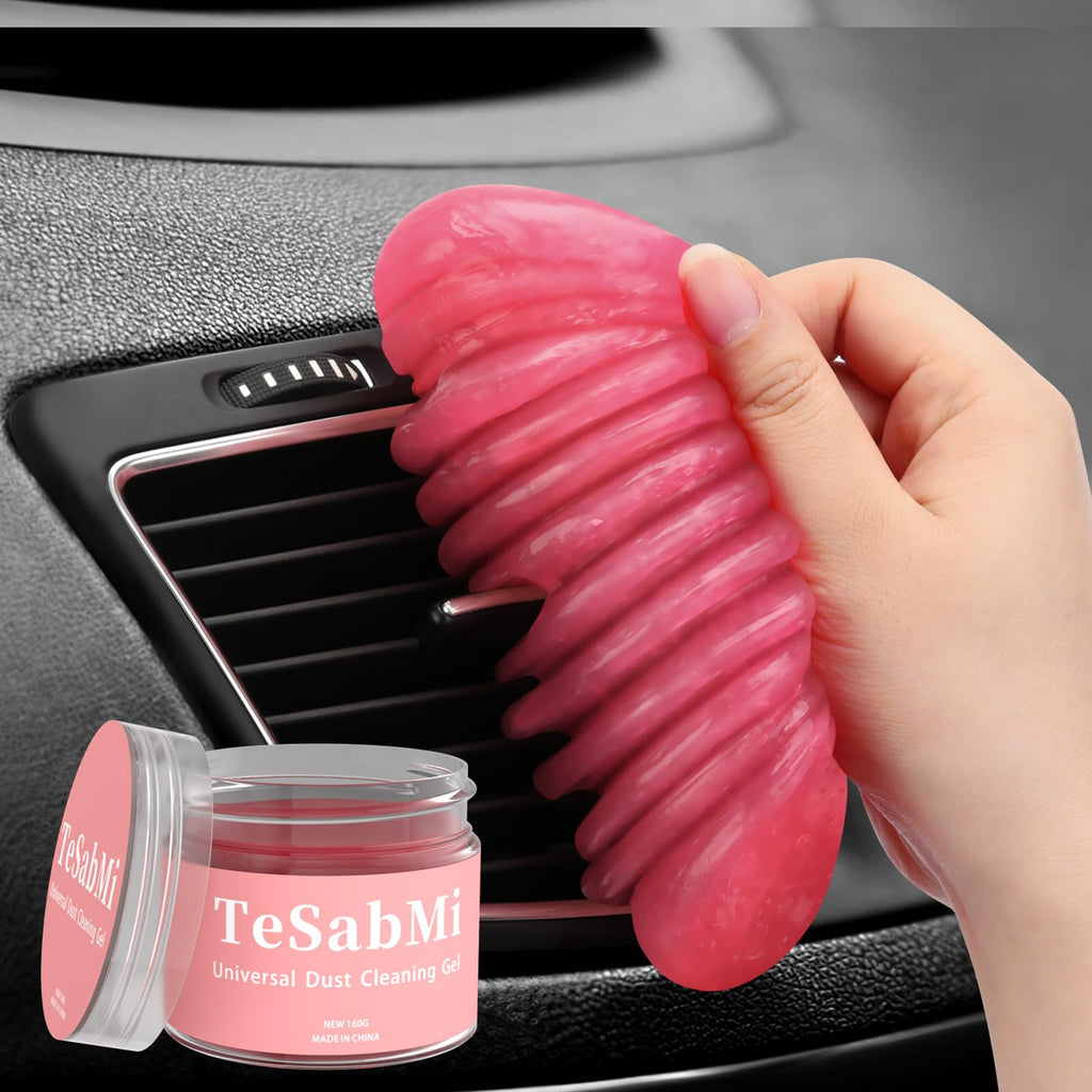 TeSabMi Car Cleaning Gel Car Cleaning Putty Car Putty Car Interior Cleaner Car Slime Car Detailing Kit Car Accessories Gifts for Men Women Stocking Stuffers Red