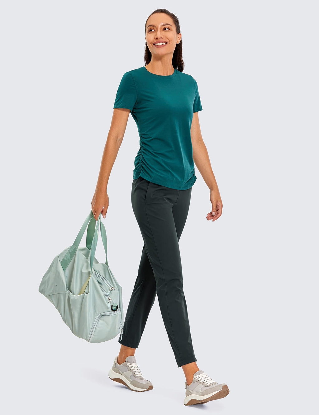 CRZ YOGA 4-Way Stretch Ankle Golf Pants for Women 27" - Casual Dress Work 7/8 Sweatpants with Pockets
