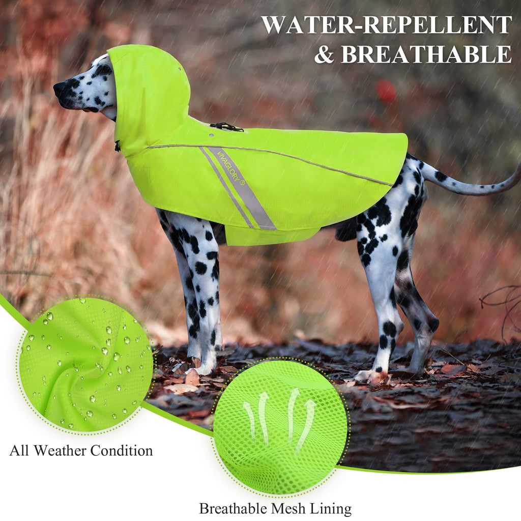 VIVAGLORY Wetoff Dog Raincoat, Rain Coat for Dog All Seasons Adventure, Rain Jacket with Harness Hole & Hood, Reflective Lightweight Waterproof for Doggy & Puppy, XXS, Blue
