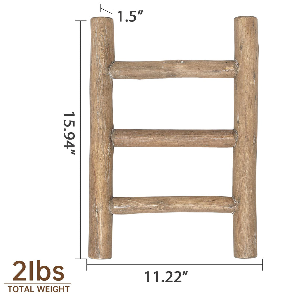 FUIN 57in Wood Blanket Ladder Living Room Decorative Wall Leaning Farmhouse Quilt Display Holder Rustic Wooden Towel Rack for Bathroom, Black