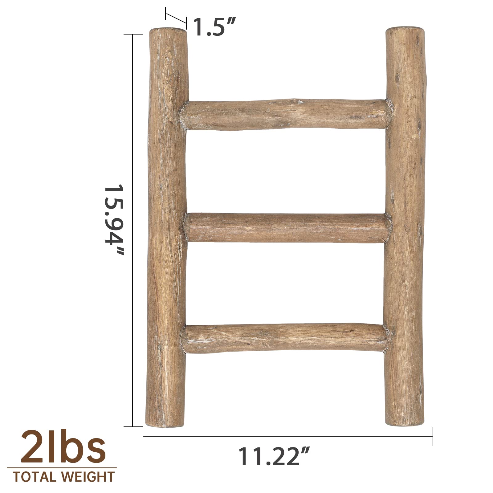 FUIN 57in Wood Blanket Ladder Living Room Decorative Wall Leaning Farmhouse Quilt Display Holder Rustic Wooden Towel Rack for Bathroom, Black