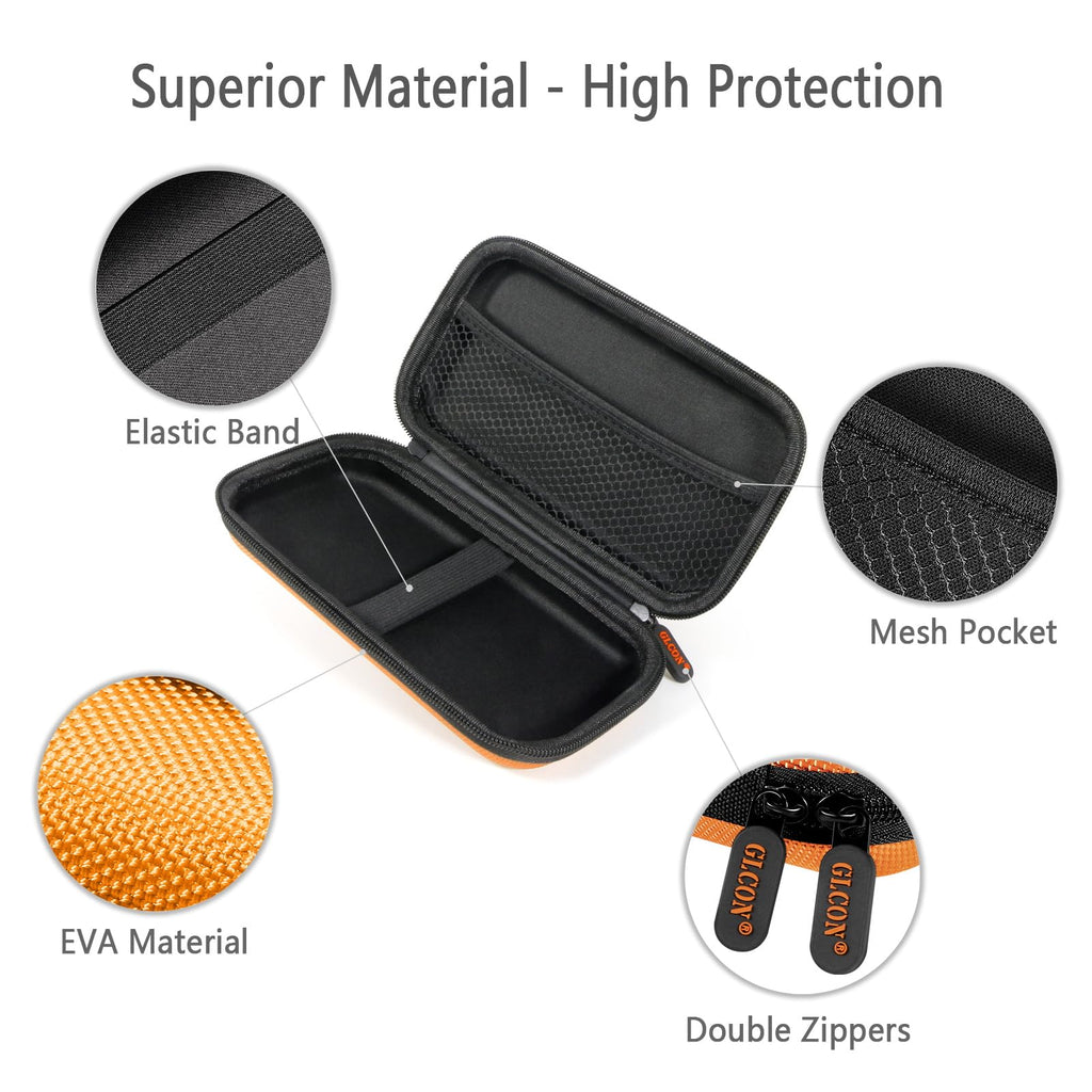 External Hard Drive Case - GLCON Shockproof EVA Carrying Case for WD My Passport Element Seagate Expansion Backup Toshiba 1TB 2TB 4TB - High Protection Portable Travel Electronic Power Bank Bag