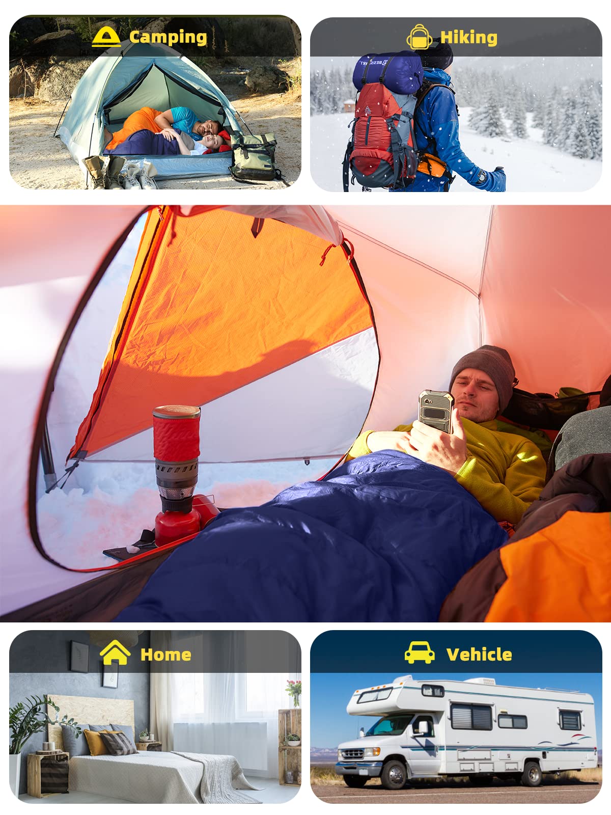Bessport Mummy Sleeping Bag | 15-45 ℉ Extreme 3-4 Season Sleeping Bag for Adults Cold Weather– Warm and Washable, for Hiking Traveling & Outdoor Activities